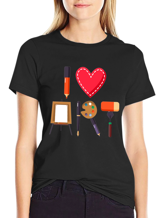 I Heart Art T-Shirt - Artist Lover Tee
