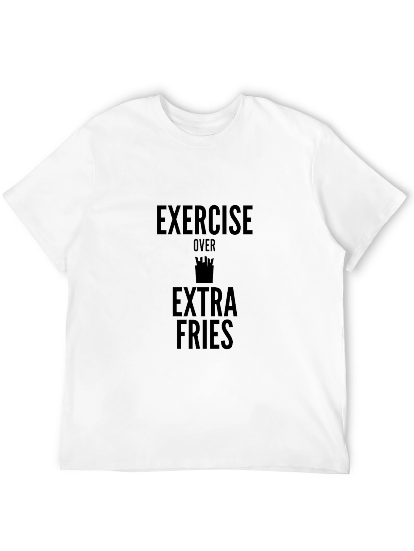 Exercise Over Extra Fries Black Graphic Tee