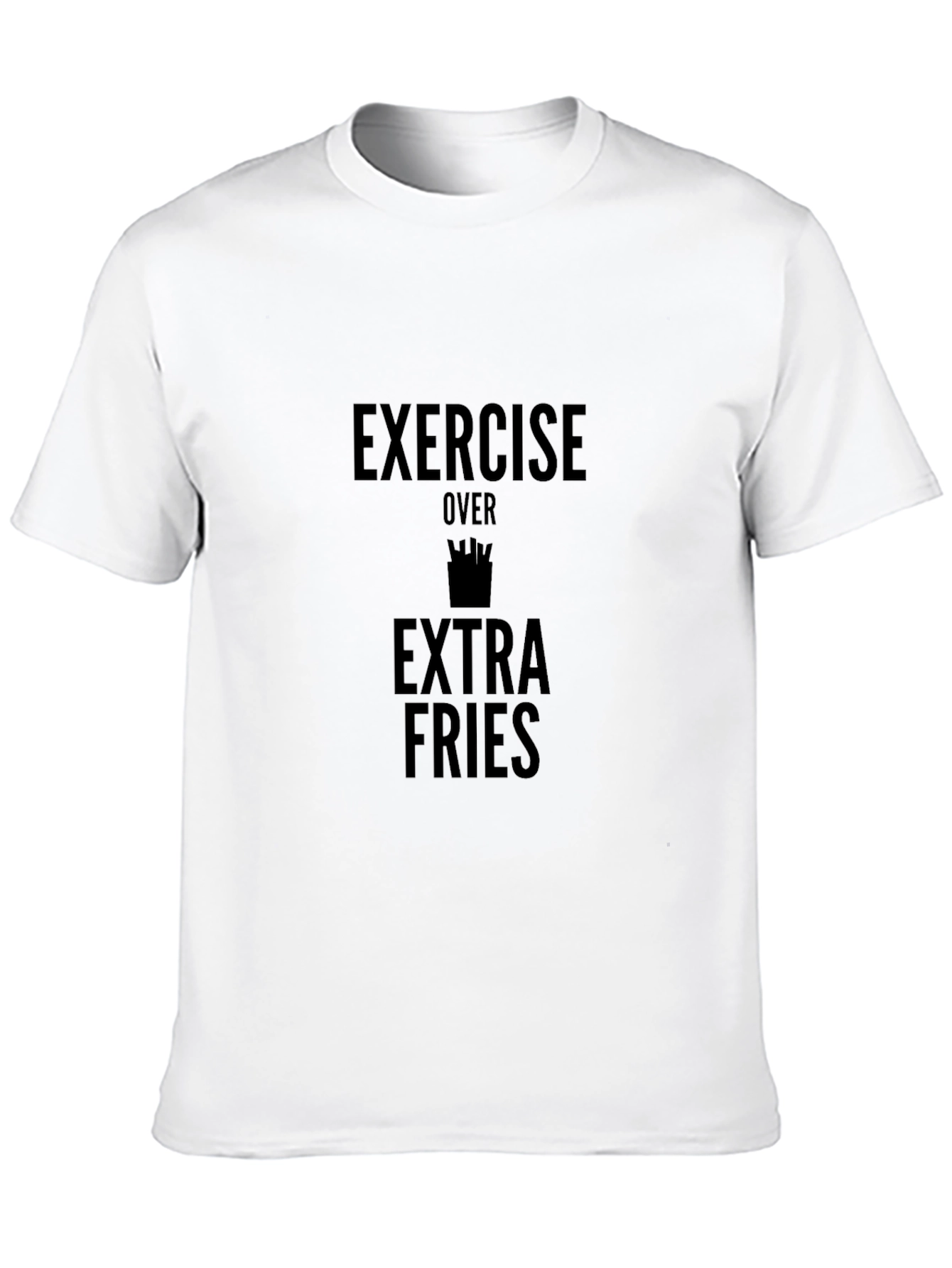Exercise Over Extra Fries Black Graphic Tee