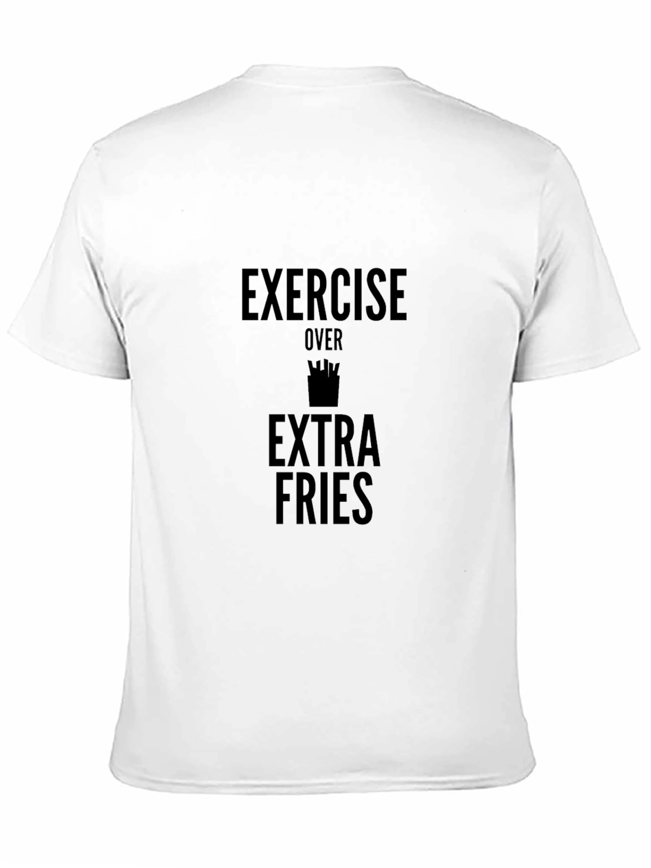 Exercise Over Extra Fries Black Graphic Tee
