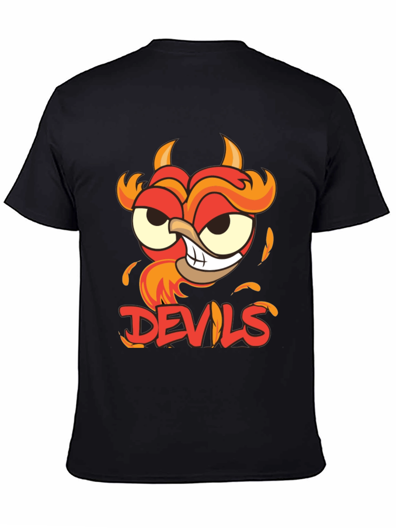 Devils Cartoon Graphic Black T-Shirt