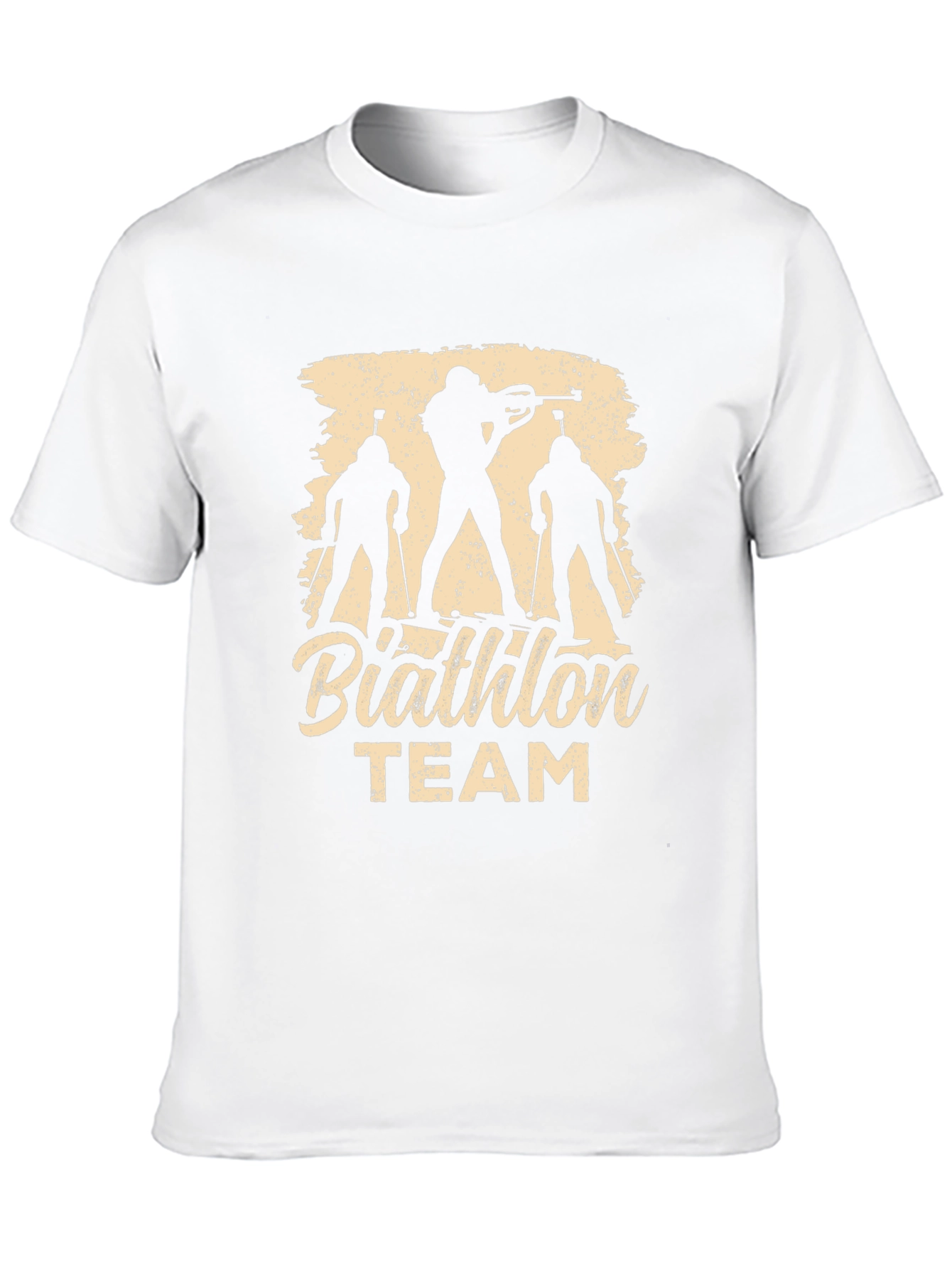 Biathlon Team T-Shirt - Ski & Rifle Silhouette Design