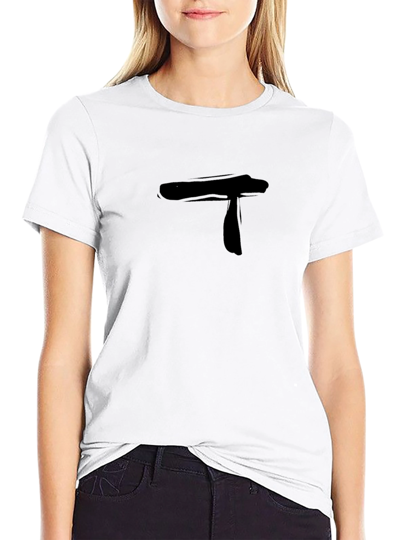 Mens Black T-Shirt with Abstract T Design