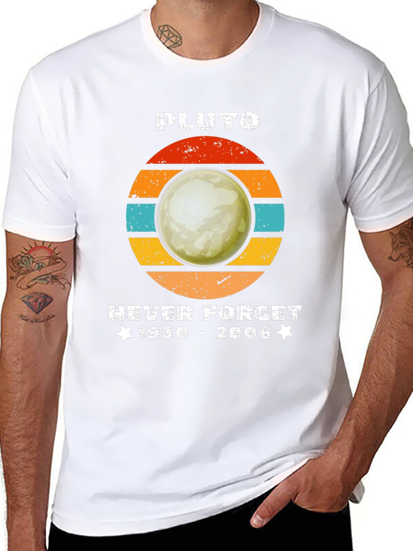 Pluto Never Forget Graphic Tee - Retro Style