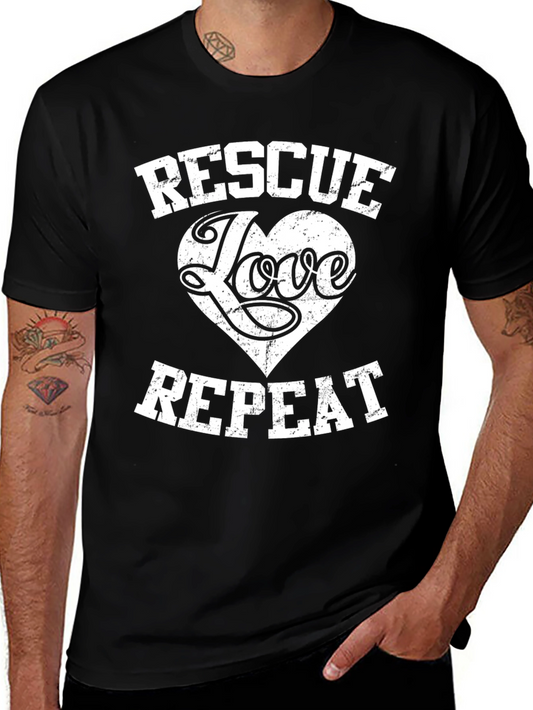 Rescue Love Repeat Graphic Tee - Soft Cotton Blend