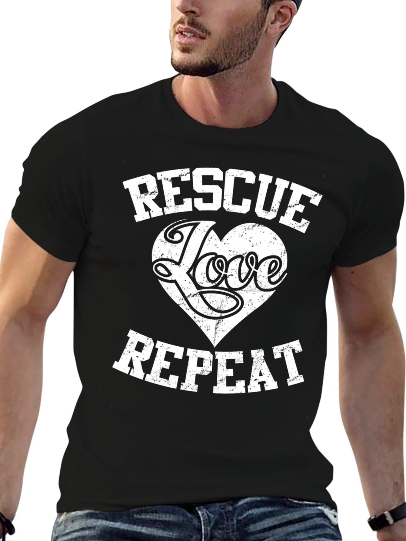 Rescue Love Repeat Graphic Tee - Soft Cotton Blend