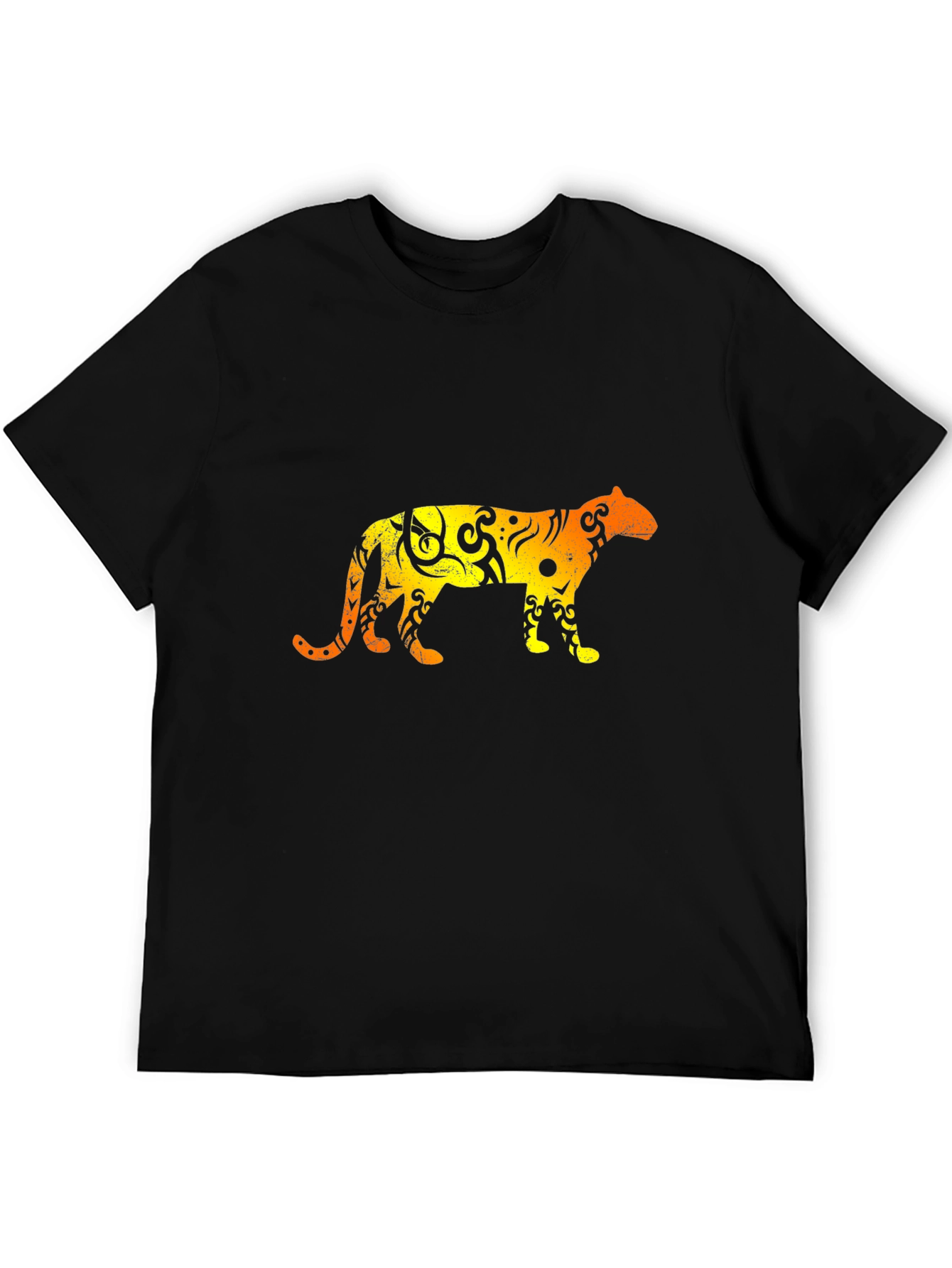 Tribal Jaguar Graphic T-Shirt - Black