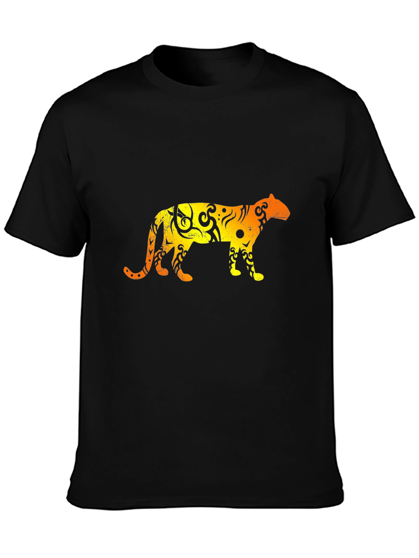 Tribal Jaguar Graphic T-Shirt - Black