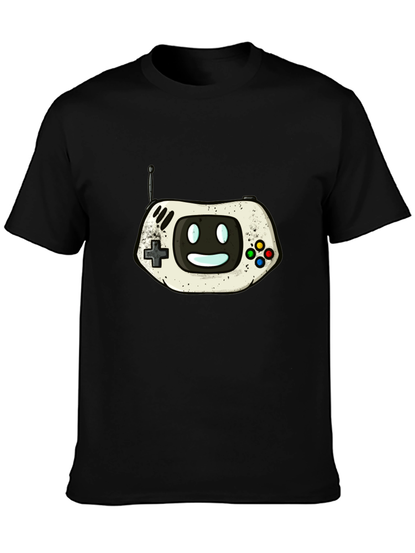 Retro Gaming Console Graphic Tee - Black