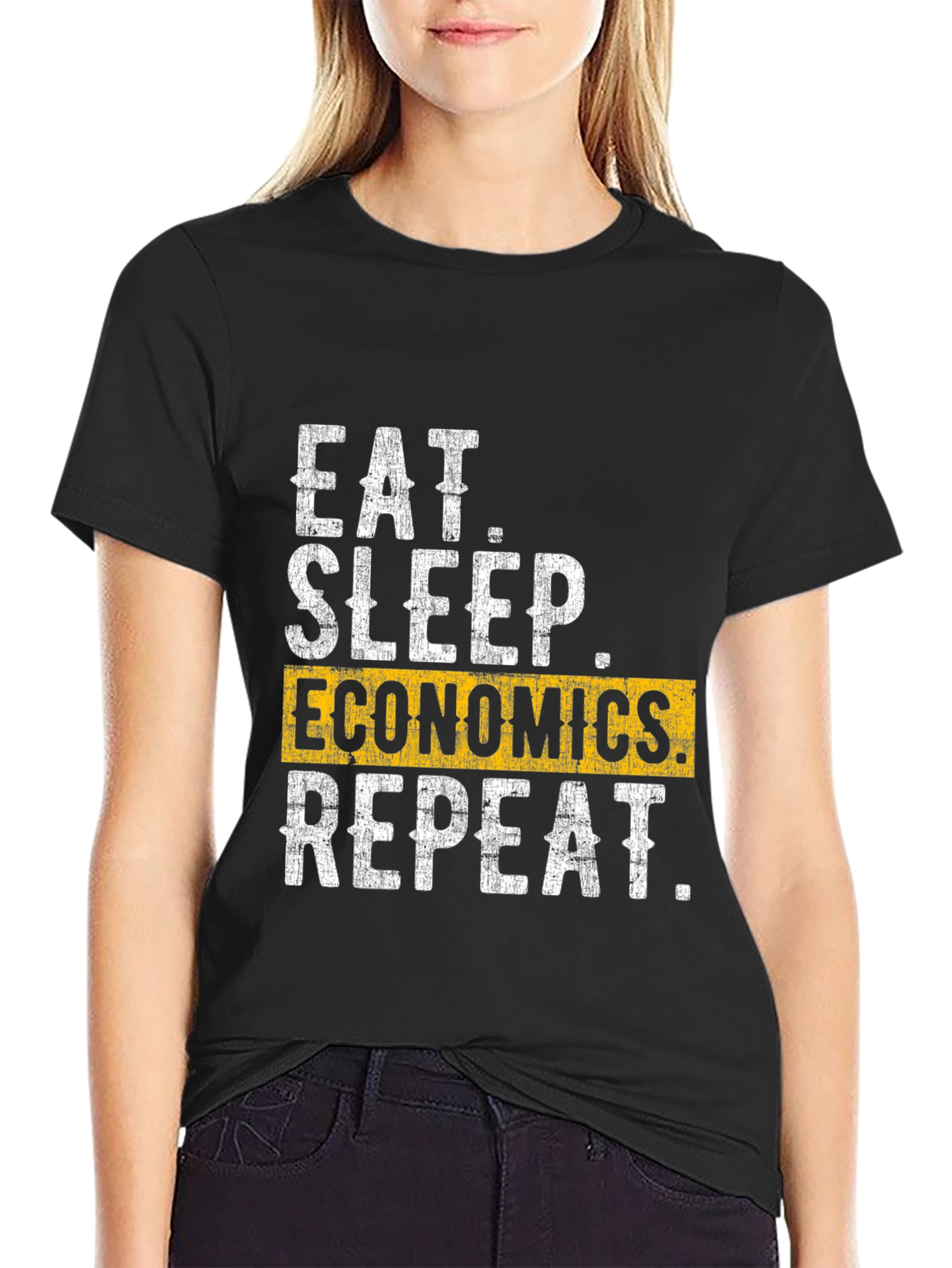 Eat Sleep Economics Repeat Graphic Tee