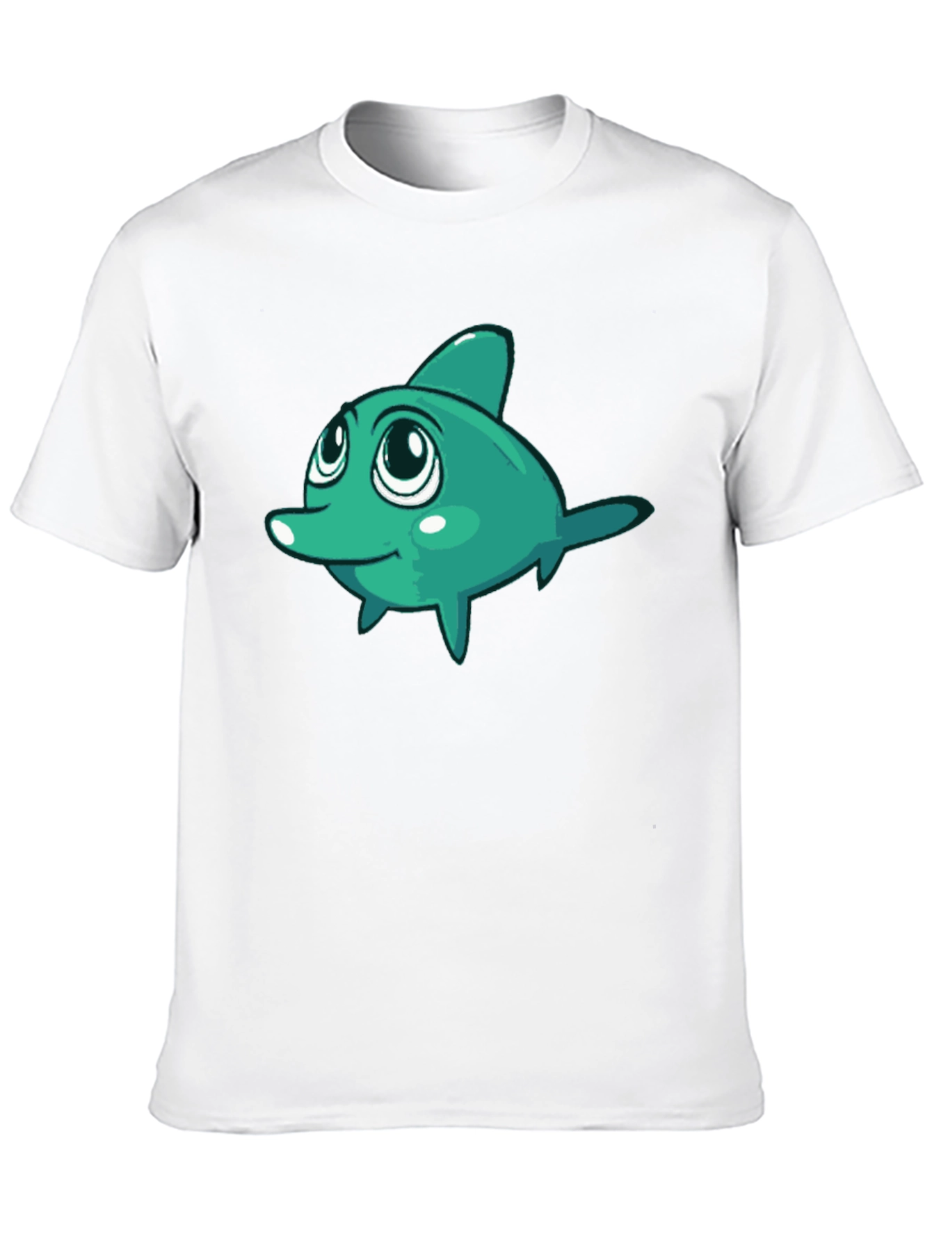 Cute Cartoon Fish Graphic Black T-Shirt