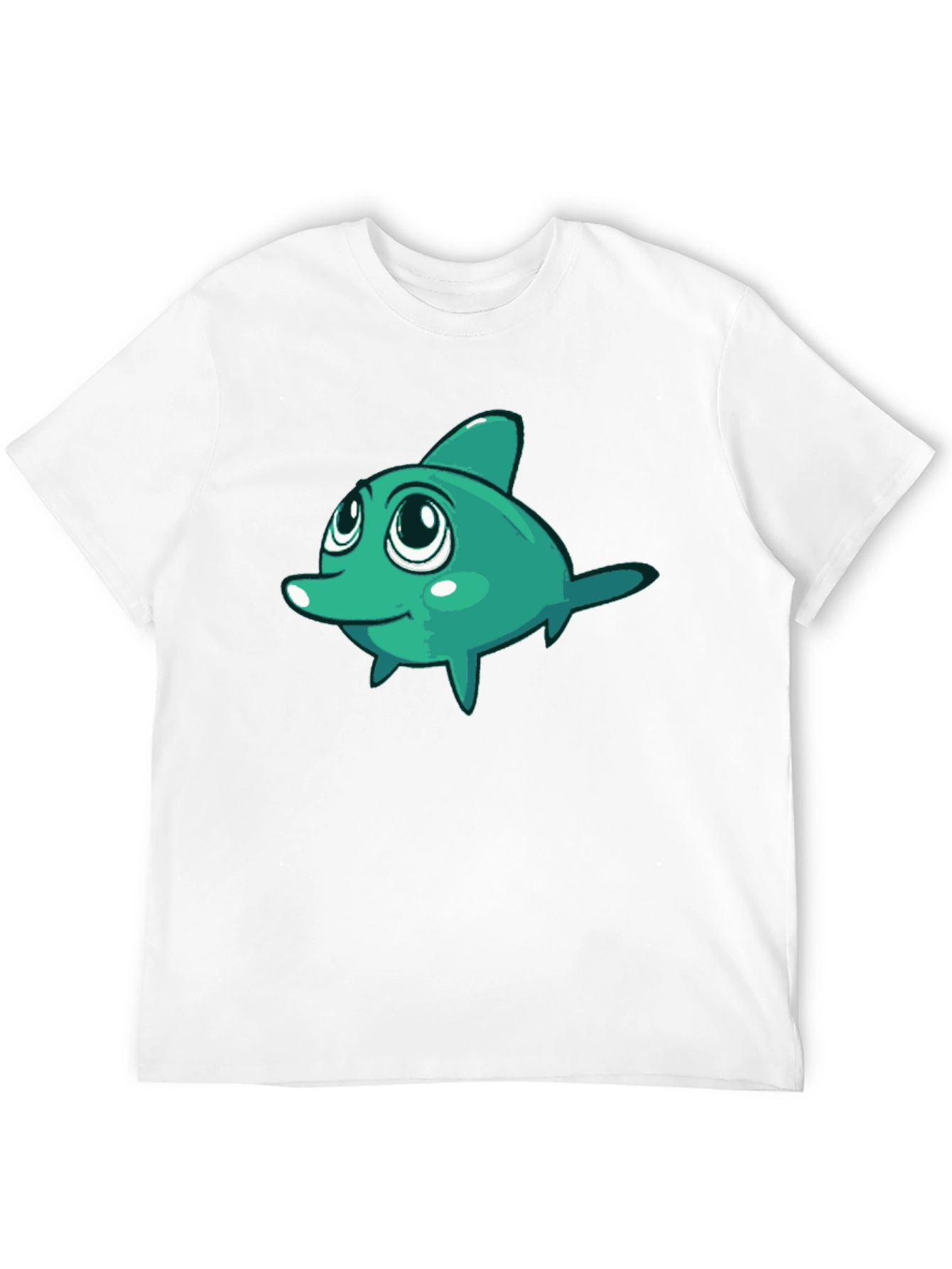Cute Cartoon Fish Graphic Black T-Shirt