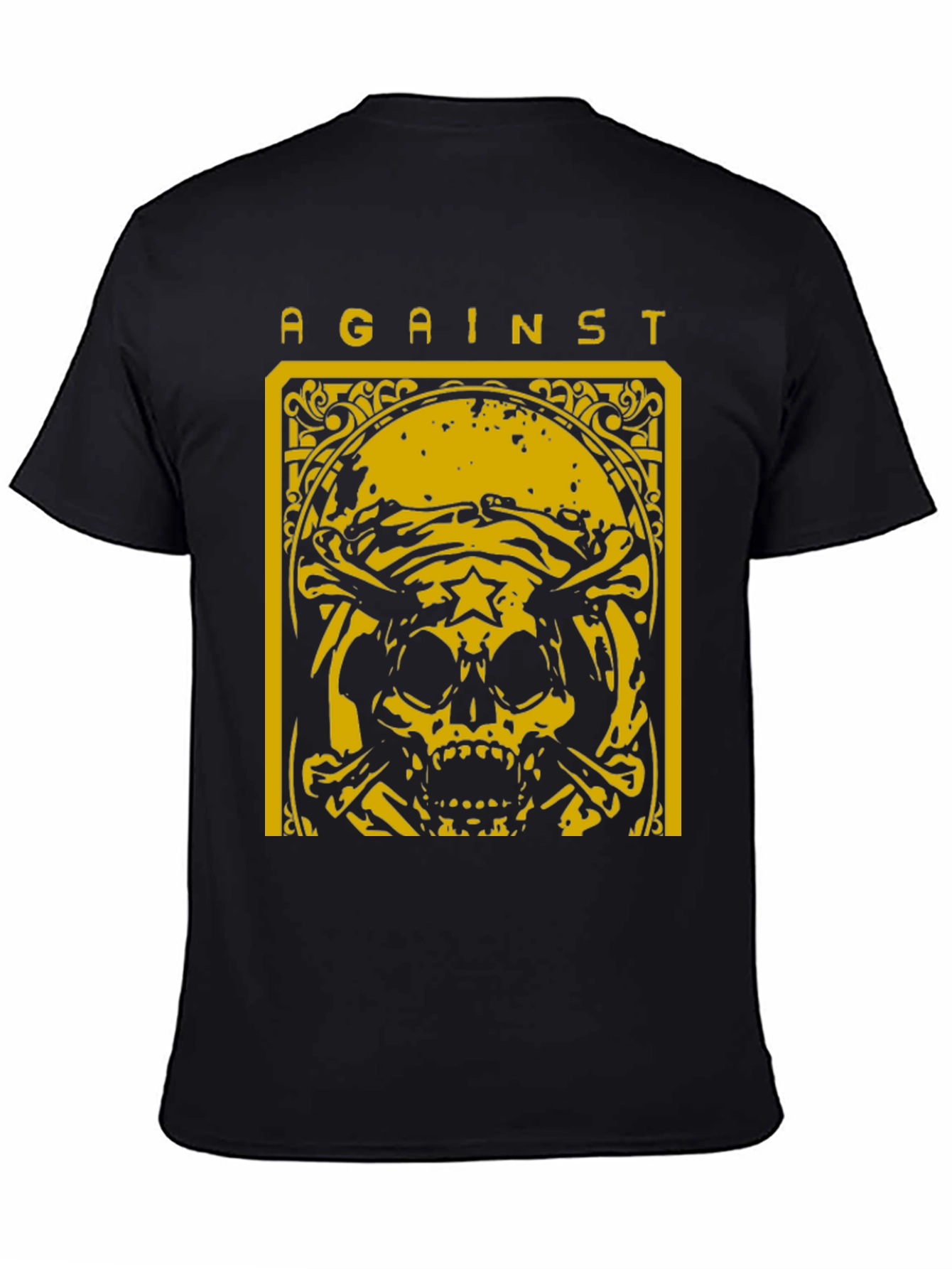 Against Skull Graphic T-Shirt - Black