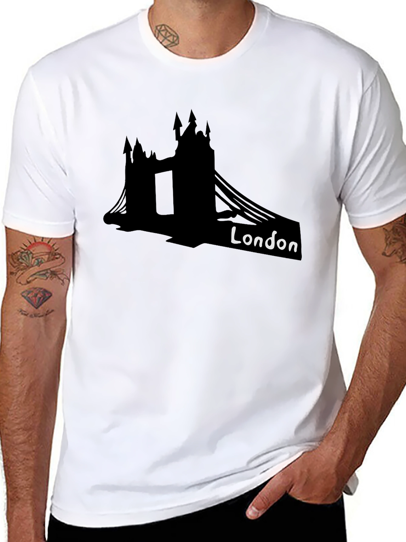 London Bridge Black Graphic T-Shirt