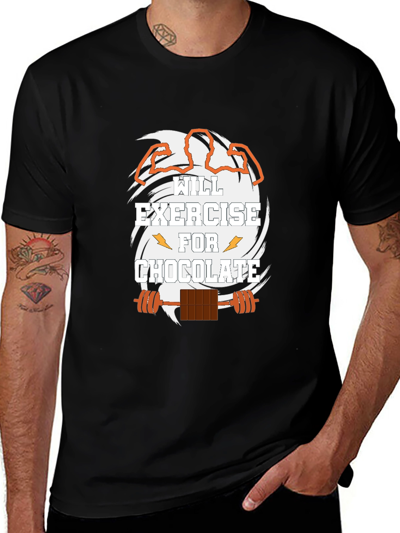 Exercise for Chocolate Black Graphic T-Shirt