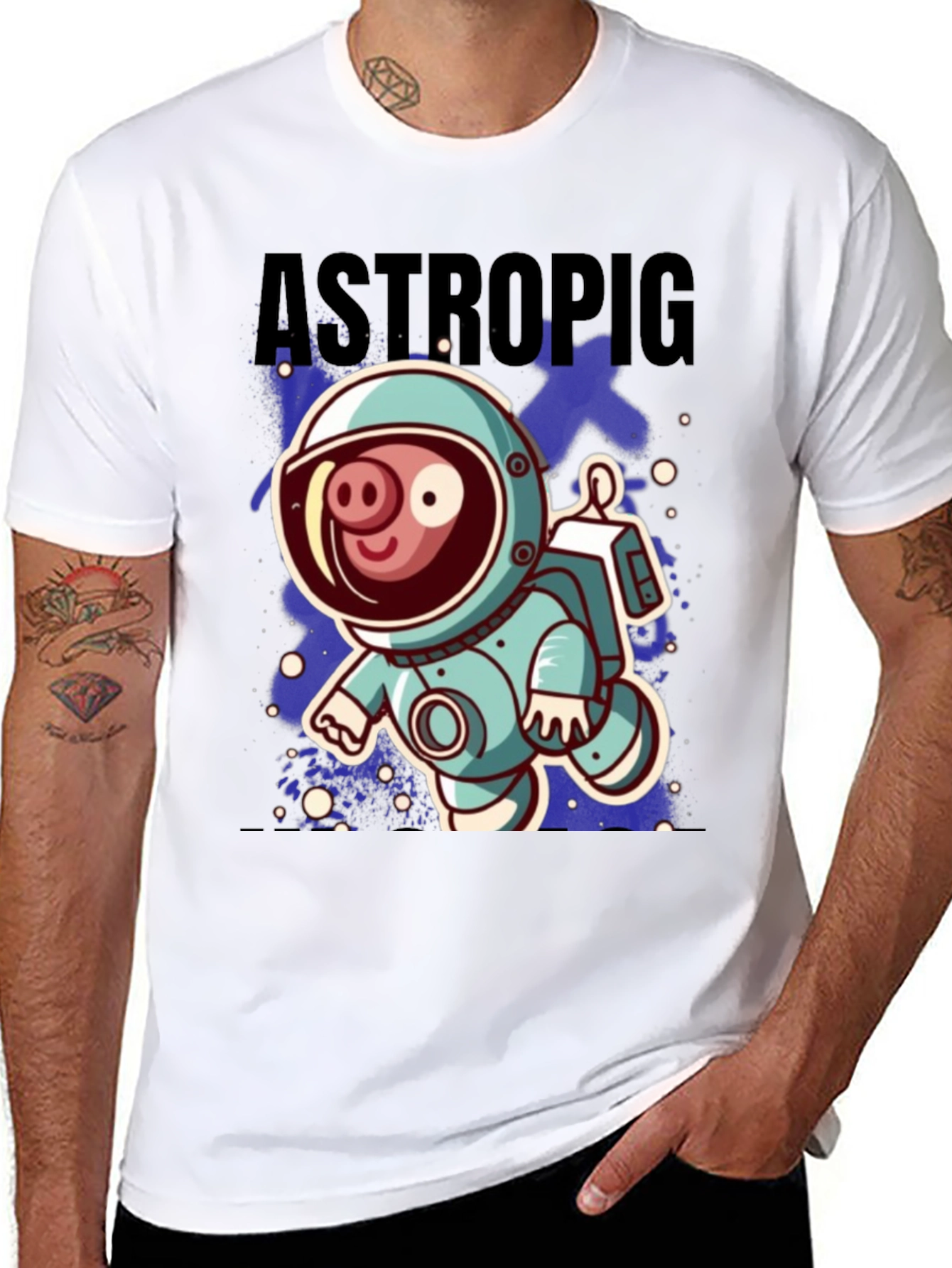 Astro Pig Graphic Tee - Space Adventure Shirt