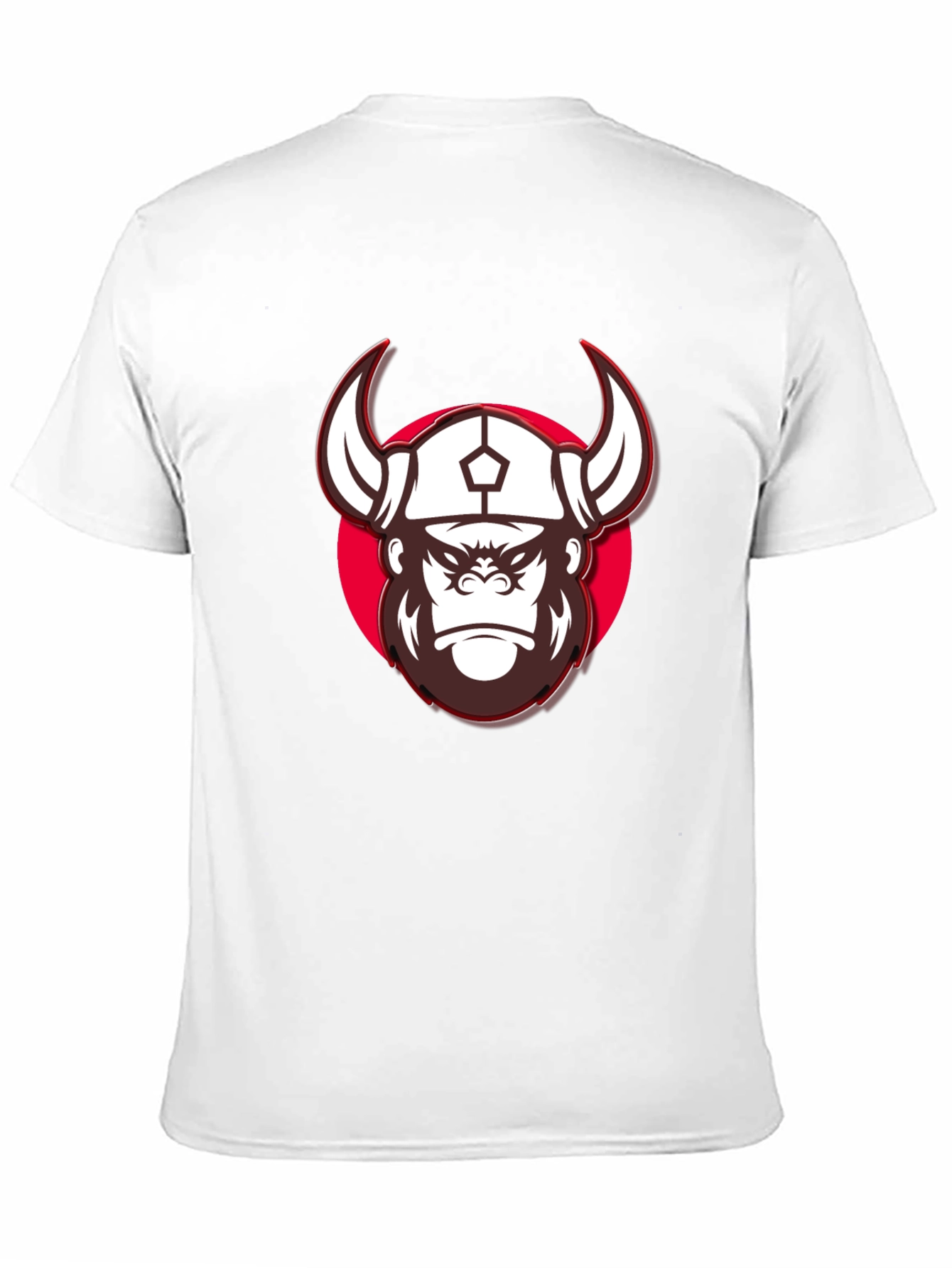 Viking Gorilla Graphic Print Black T-Shirt