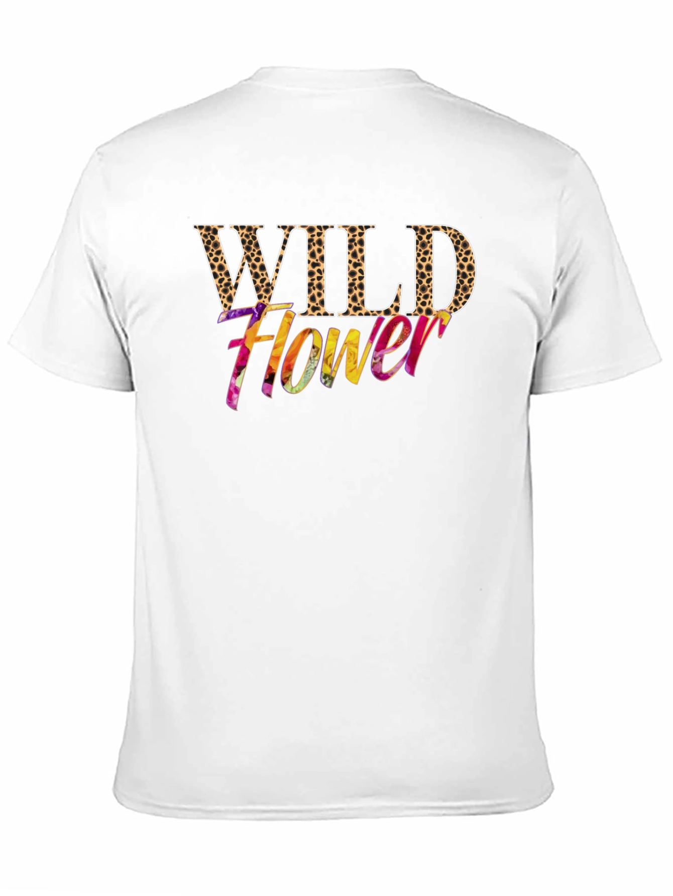 Wild Flower Leopard Print Graphic Tee - Black