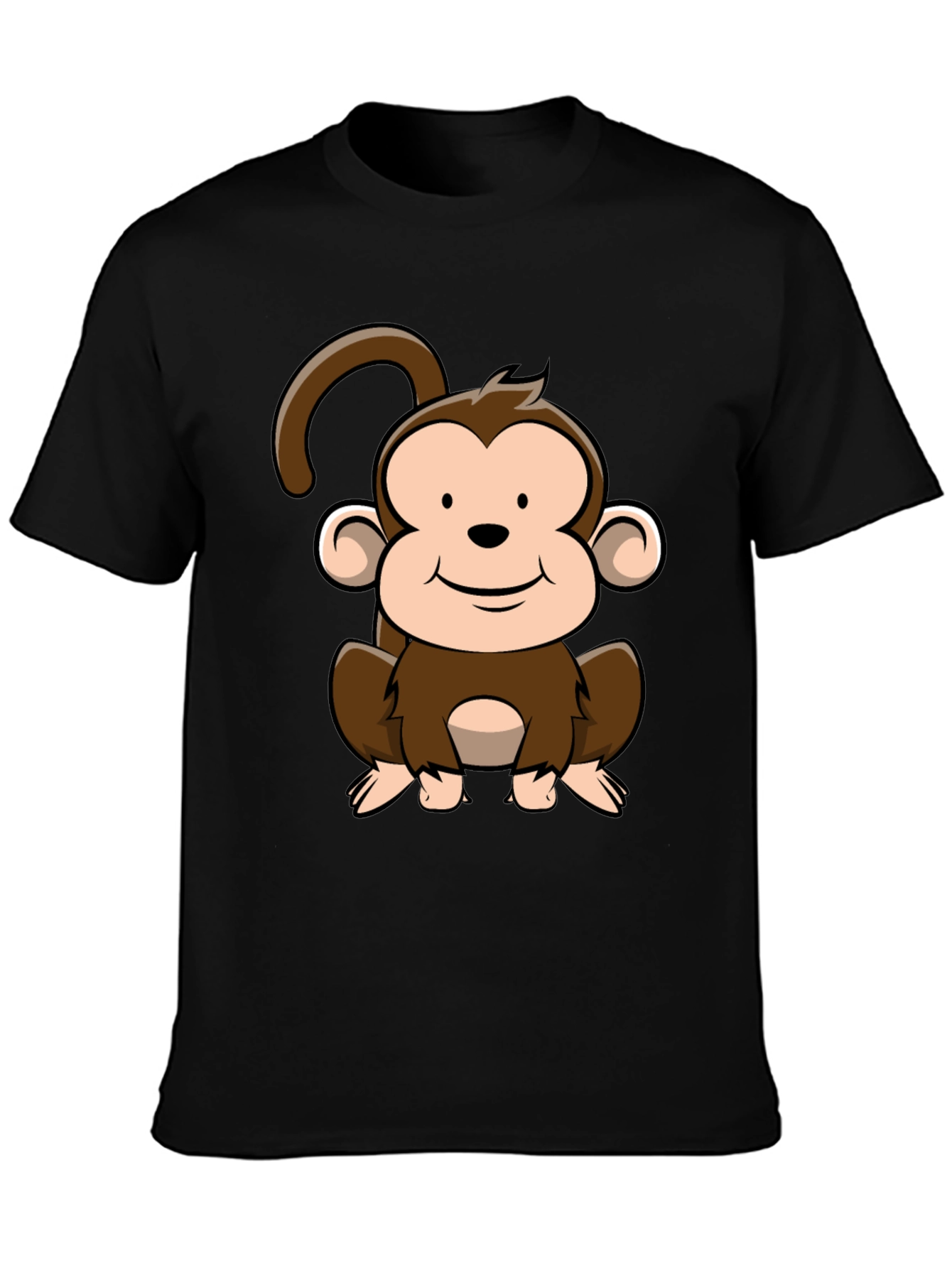 Cute Cartoon Monkey Graphic T-Shirt