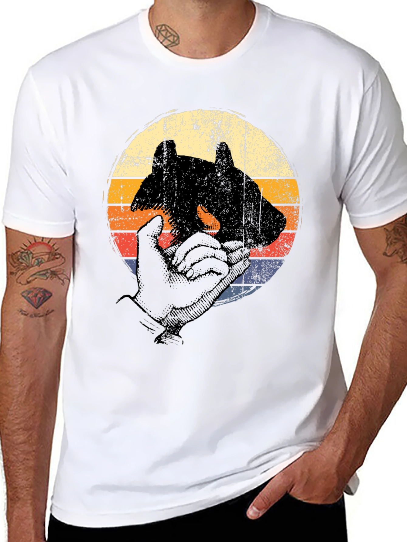 Retro Style Bear Silhouette T-Shirt