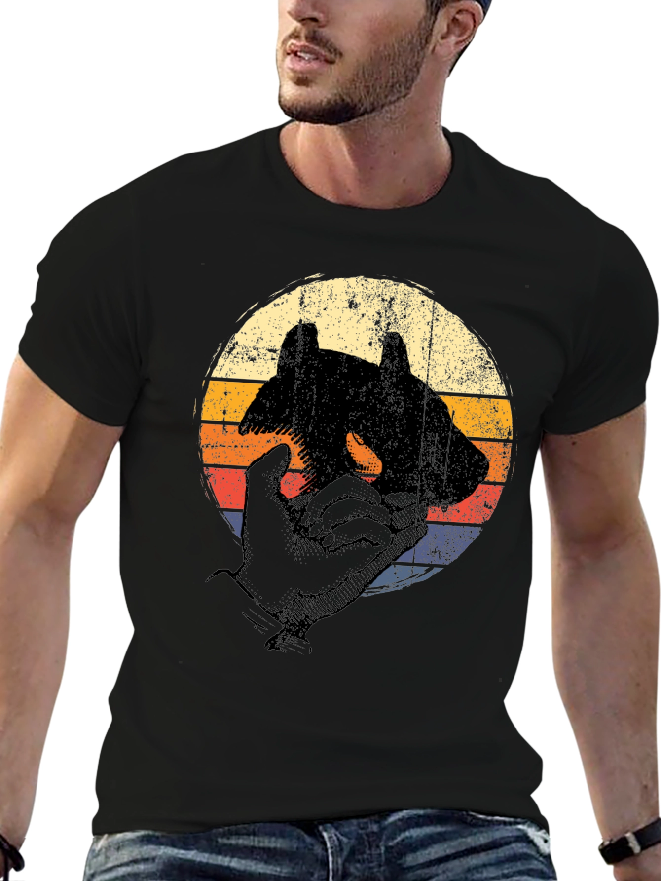 Retro Style Bear Silhouette T-Shirt