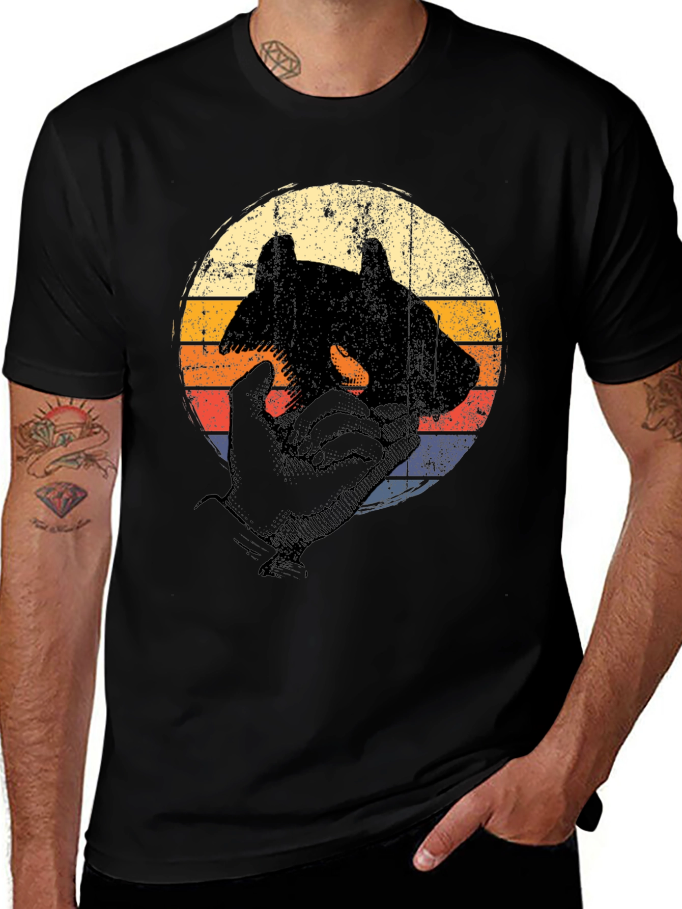 Retro Style Bear Silhouette T-Shirt