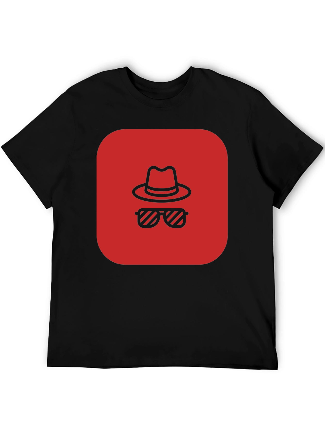 Red Spy Icon Black T-Shirt