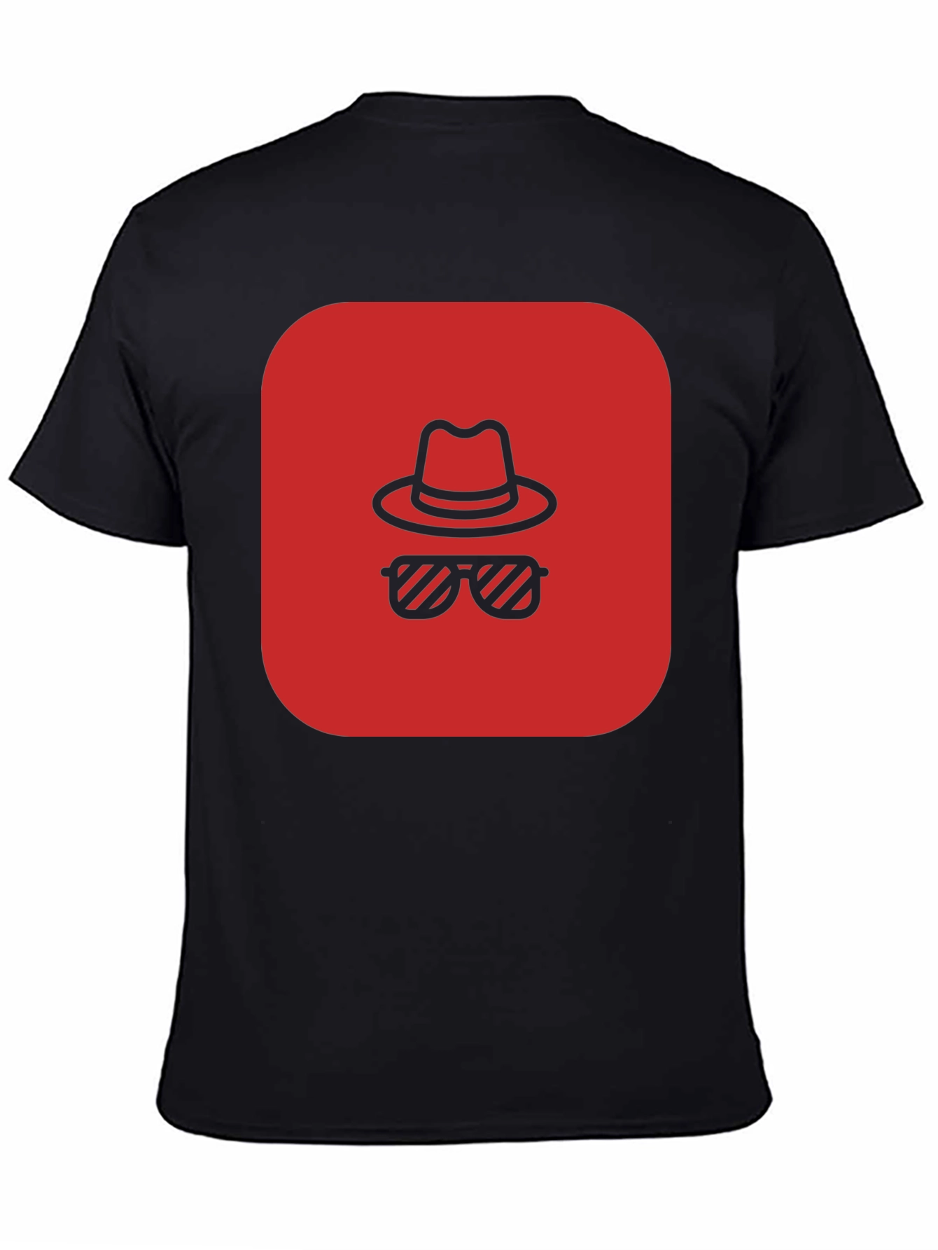 Red Spy Icon Black T-Shirt