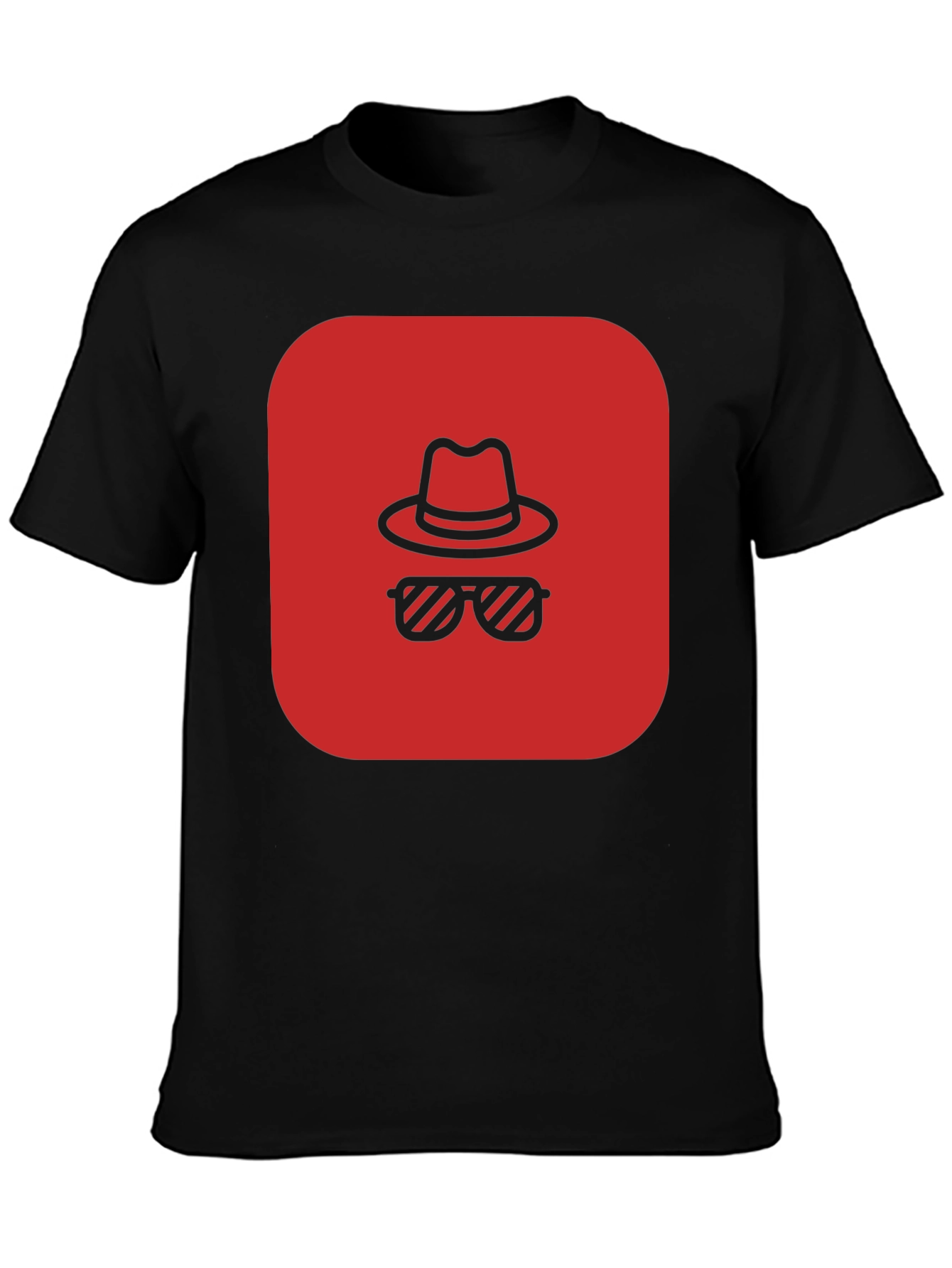 Red Spy Icon Black T-Shirt