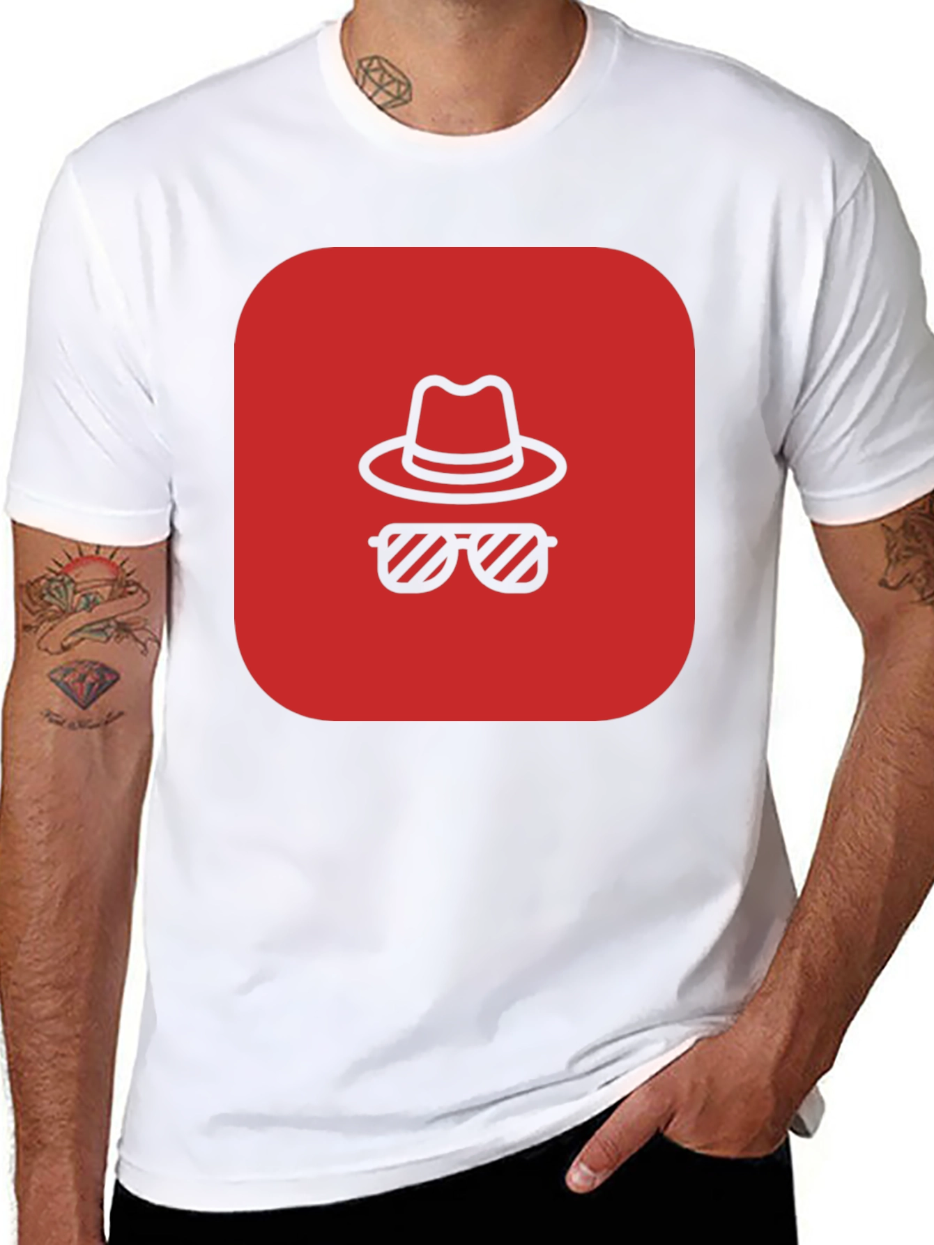 Red Spy Icon Black T-Shirt
