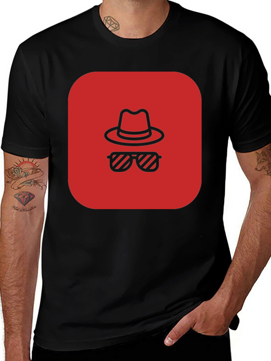 Red Spy Icon Black T-Shirt