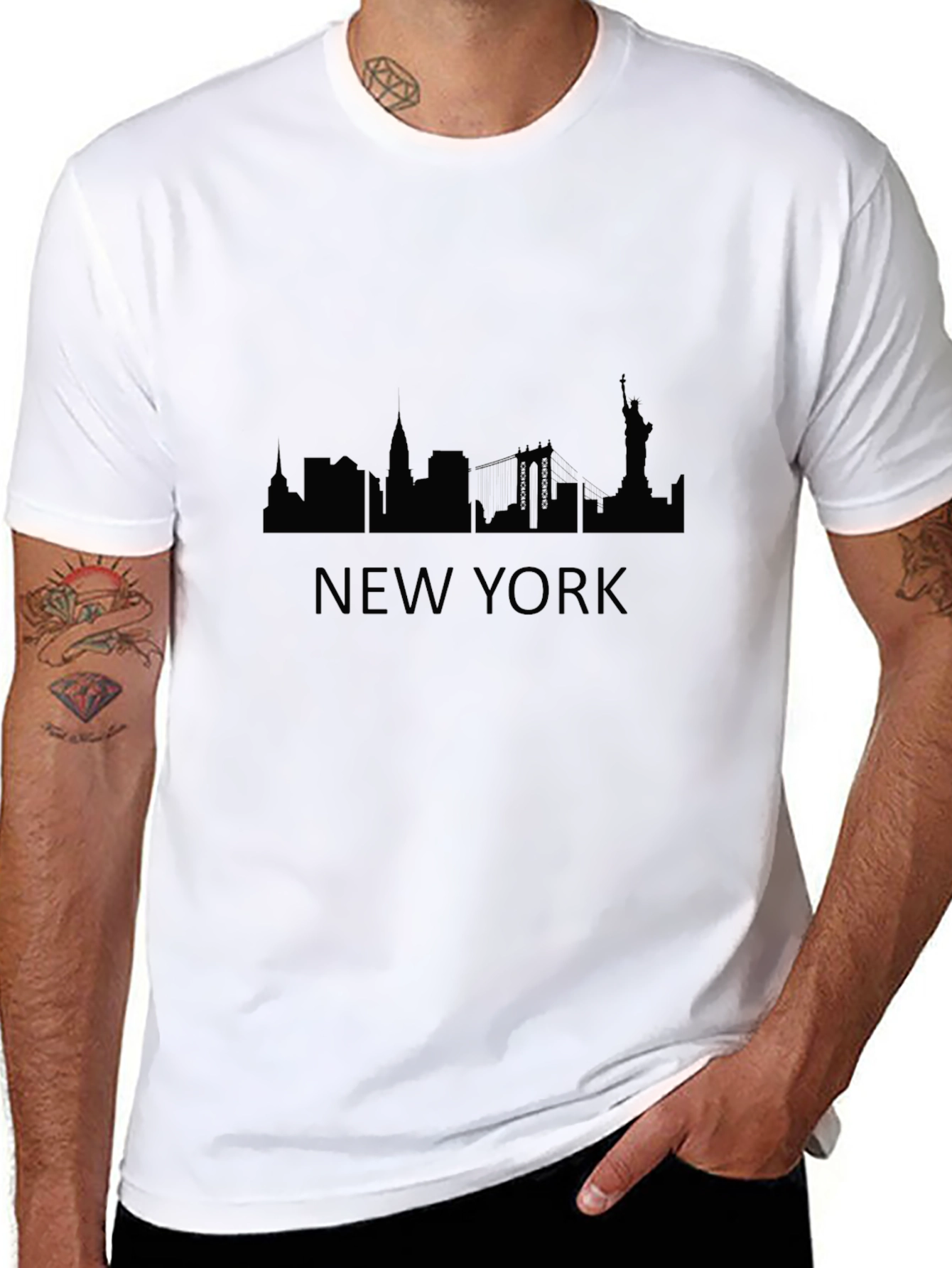 New York Skyline Black T-Shirt
