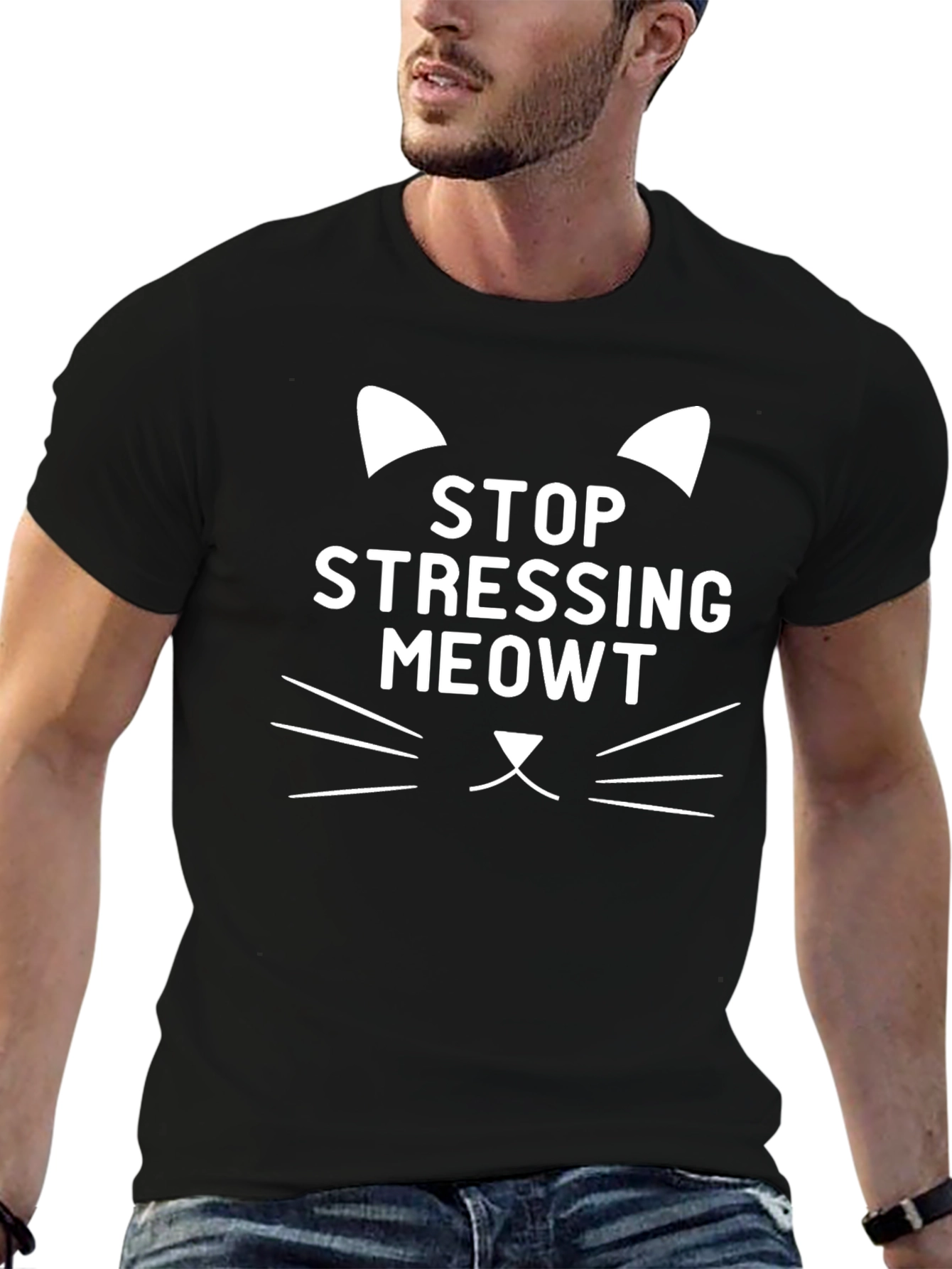 Stop Stressing Meowt T-Shirt - Cute Cat Graphic Tee