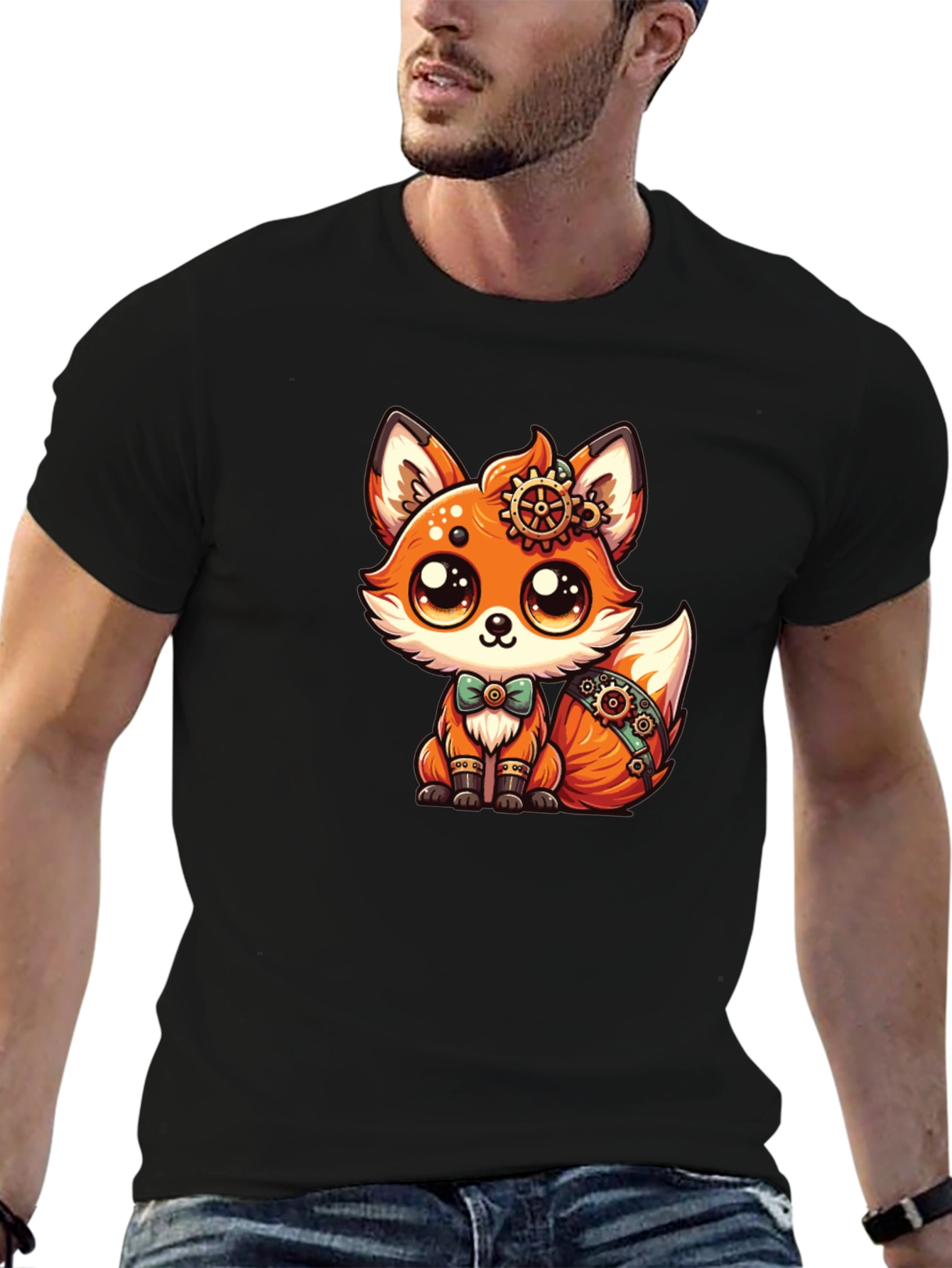Steampunk Fox T-Shirt: Cute Cartoon Graphic Tee