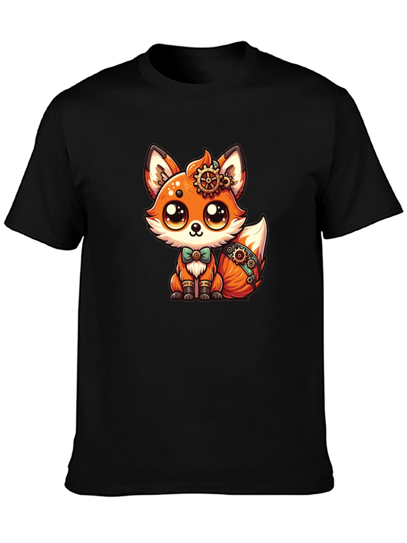 Steampunk Fox T-Shirt: Cute Cartoon Graphic Tee