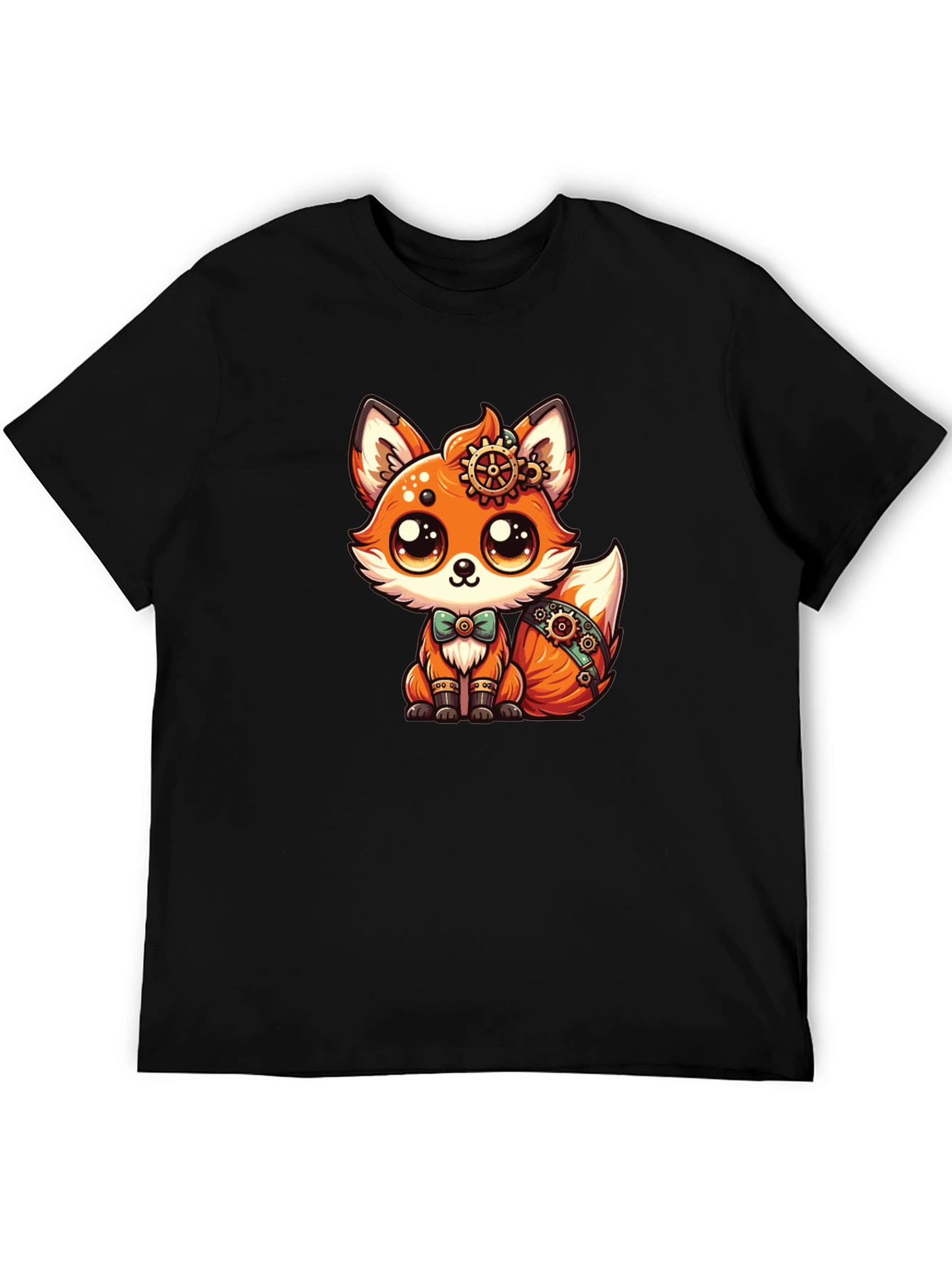 Steampunk Fox T-Shirt: Cute Cartoon Graphic Tee