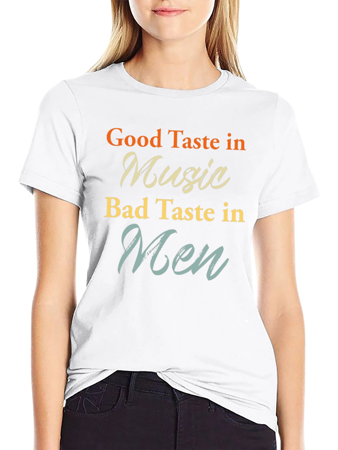Humorous Graphic Tee - Good Music Bad Men