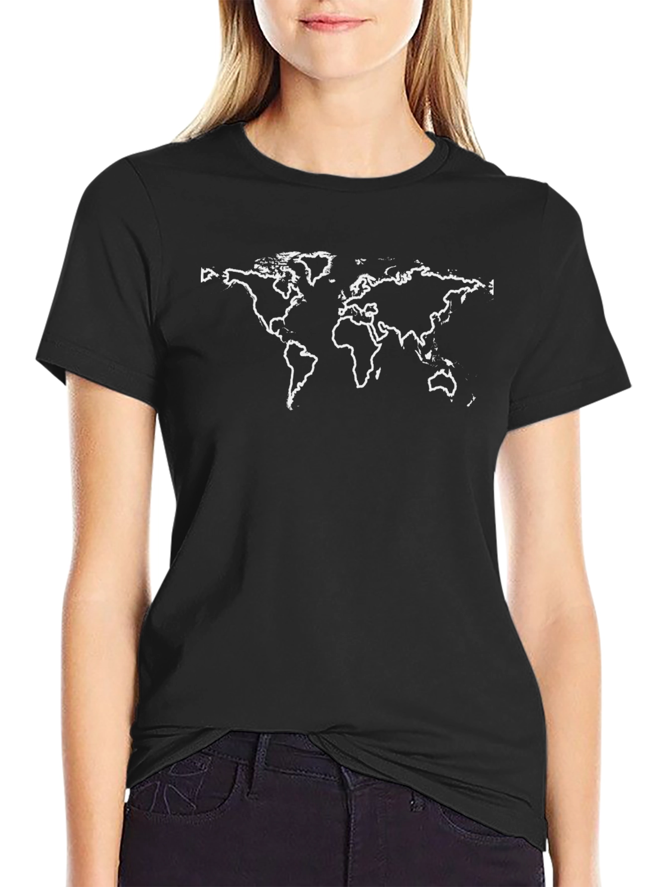 World Map Graphic T-Shirt - Black