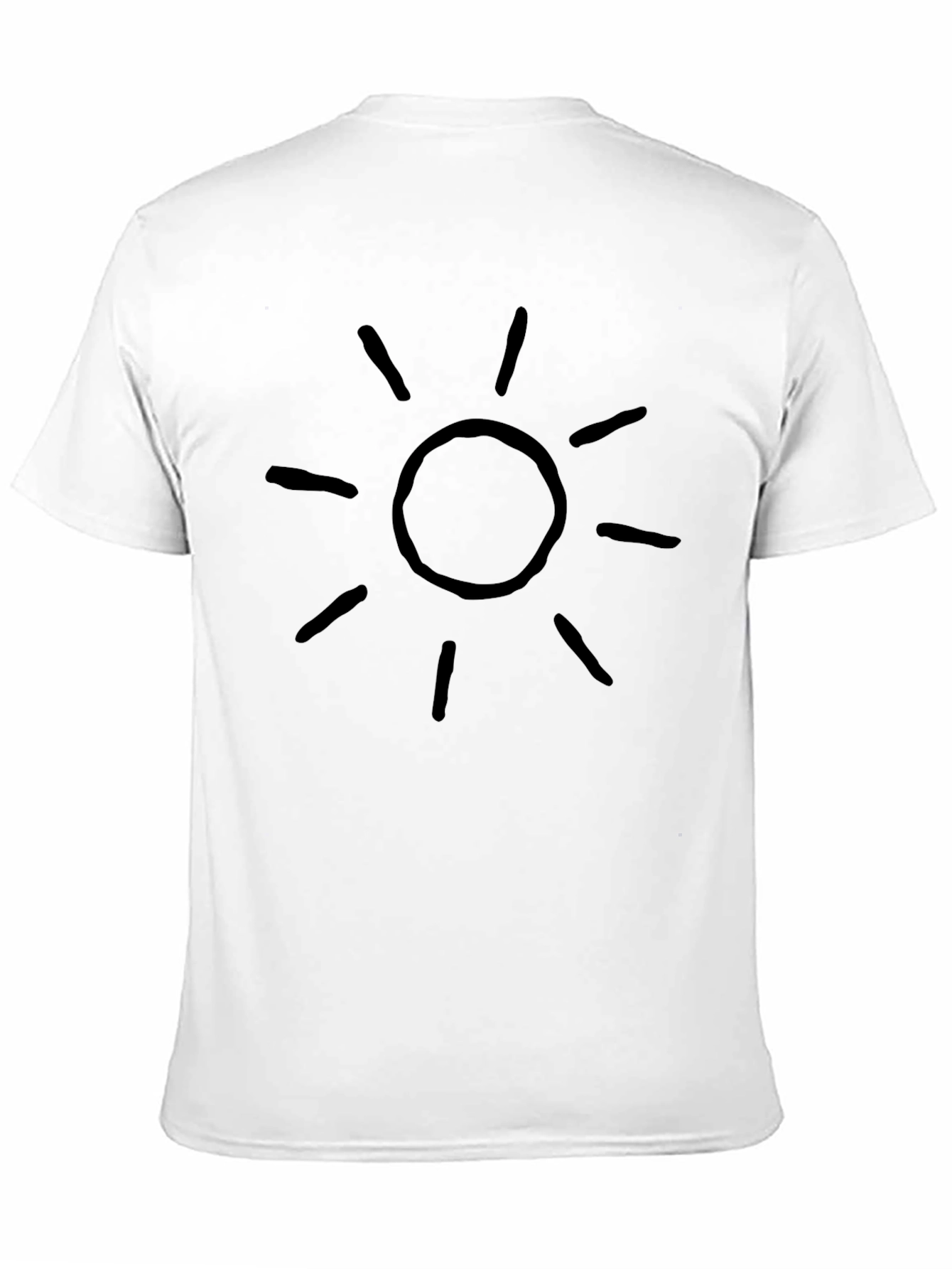 Mens Black Sun Graphic Tee - Casual Cotton T-Shirt