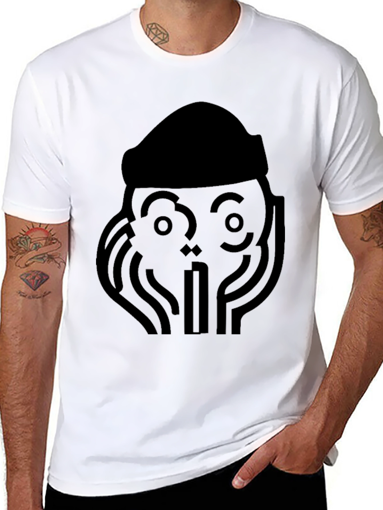 Graphic Tee - Abstract Face Design