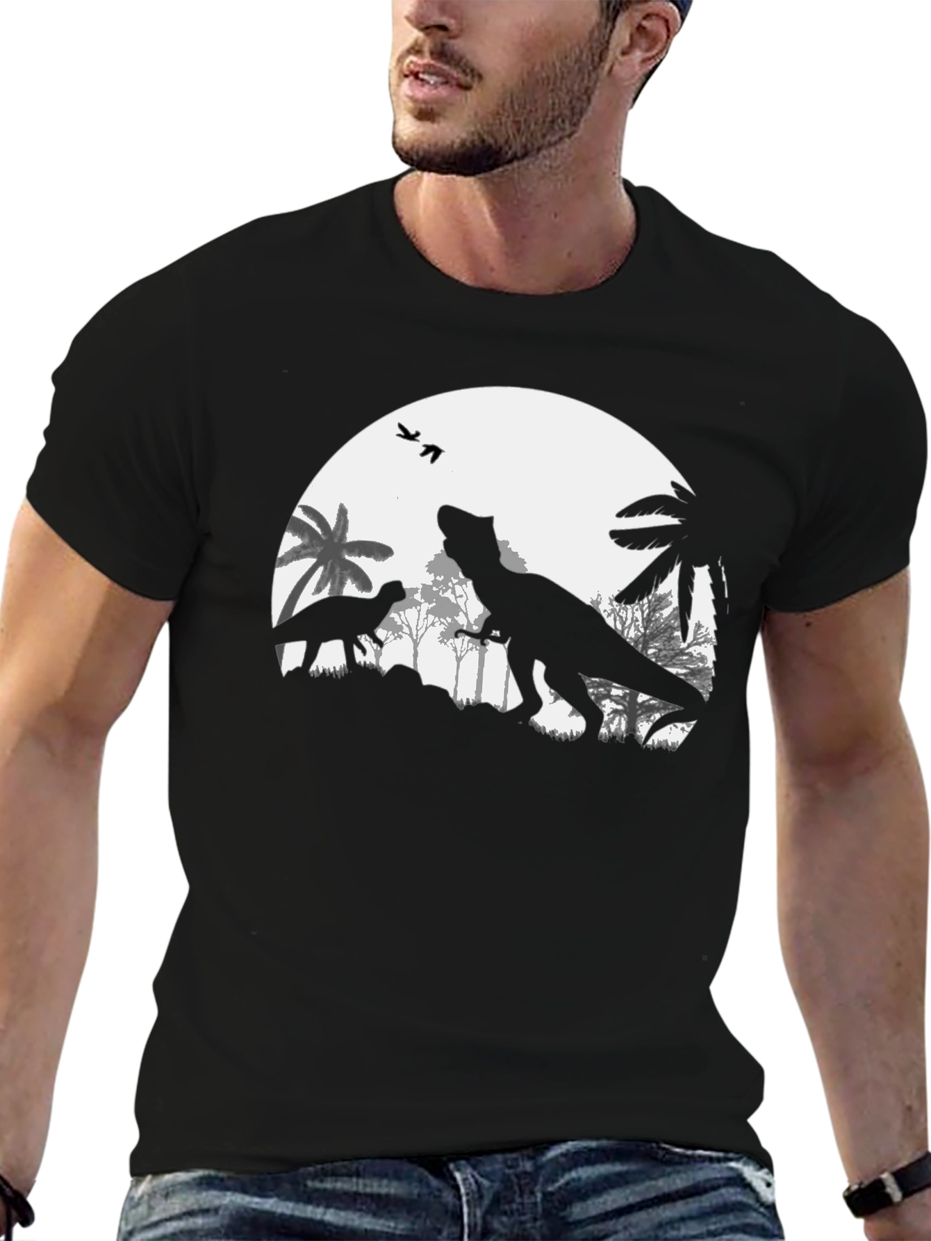 Dinosaur Silhouette Graphic T-Shirt
