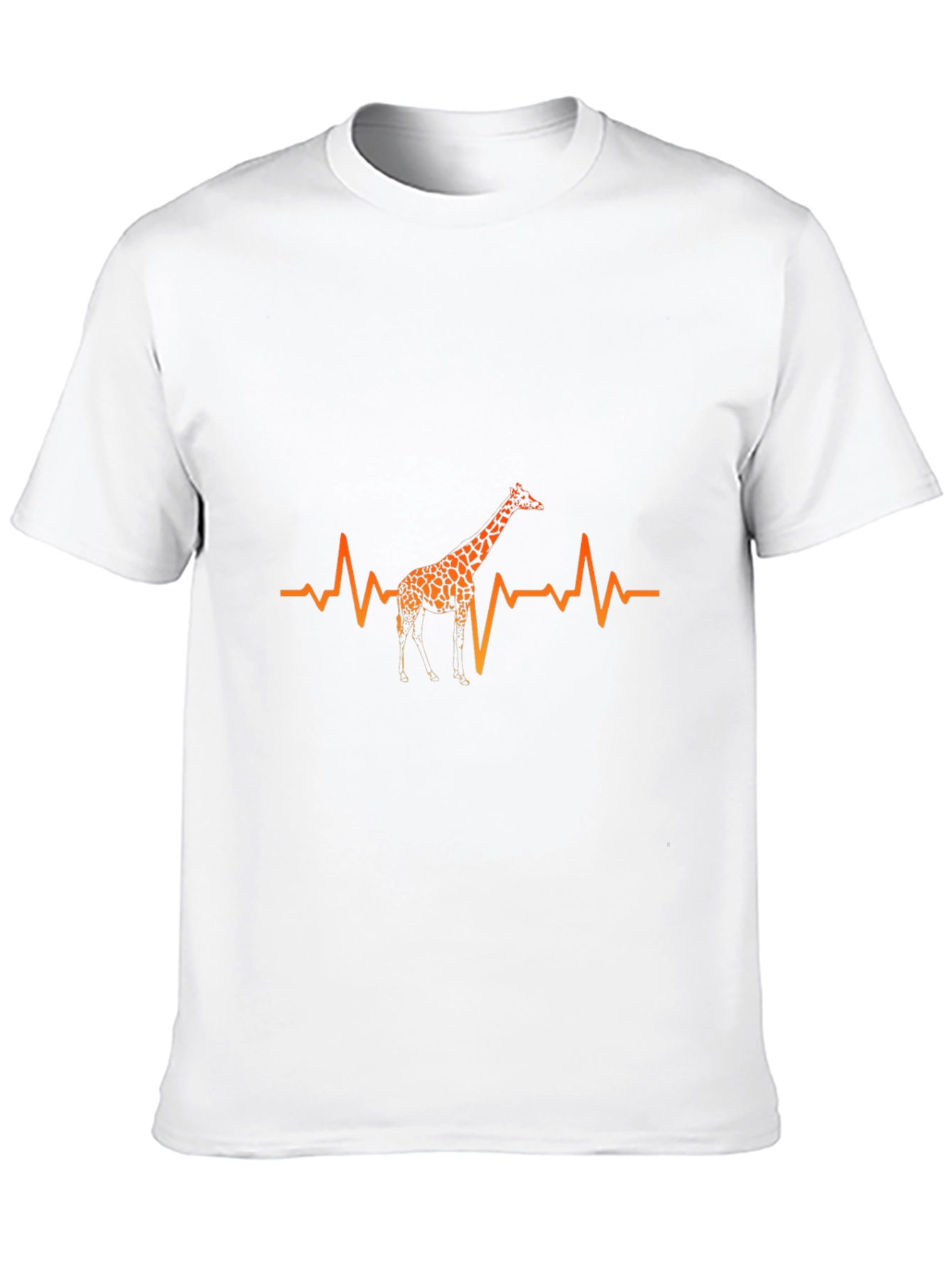 Giraffe Heartbeat Graphic Black T-Shirt