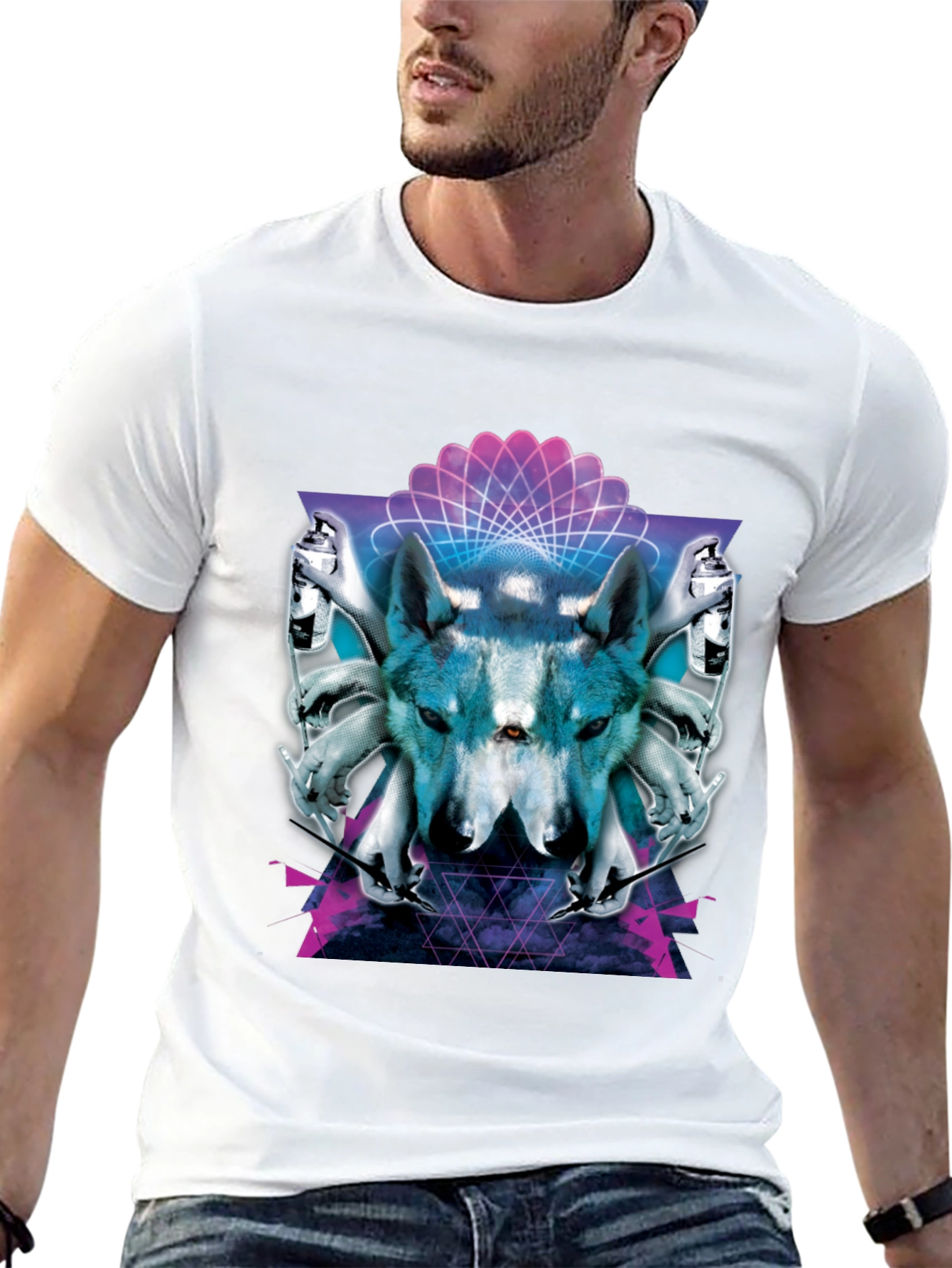 Wolf Spray Paint Art T-Shirt