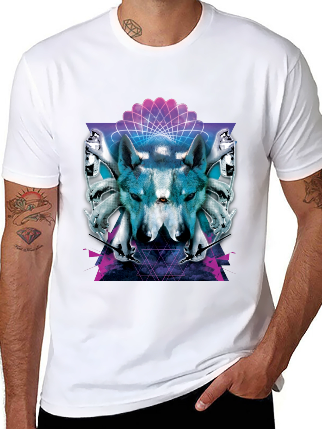 Wolf Spray Paint Art T-Shirt