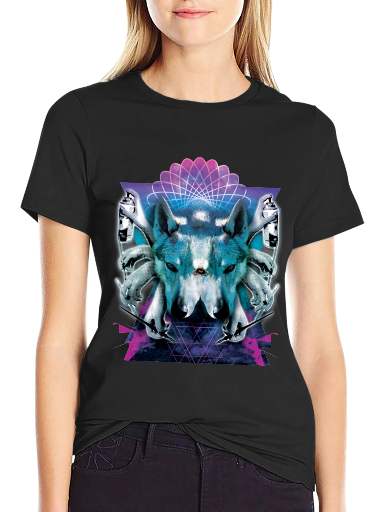 Wolf Spray Paint Art T-Shirt