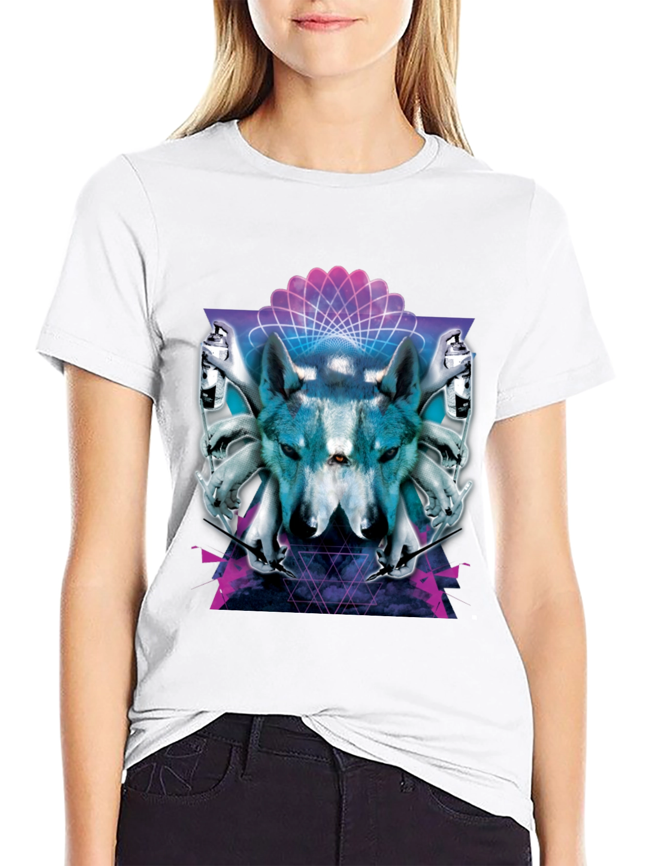 Wolf Spray Paint Art T-Shirt
