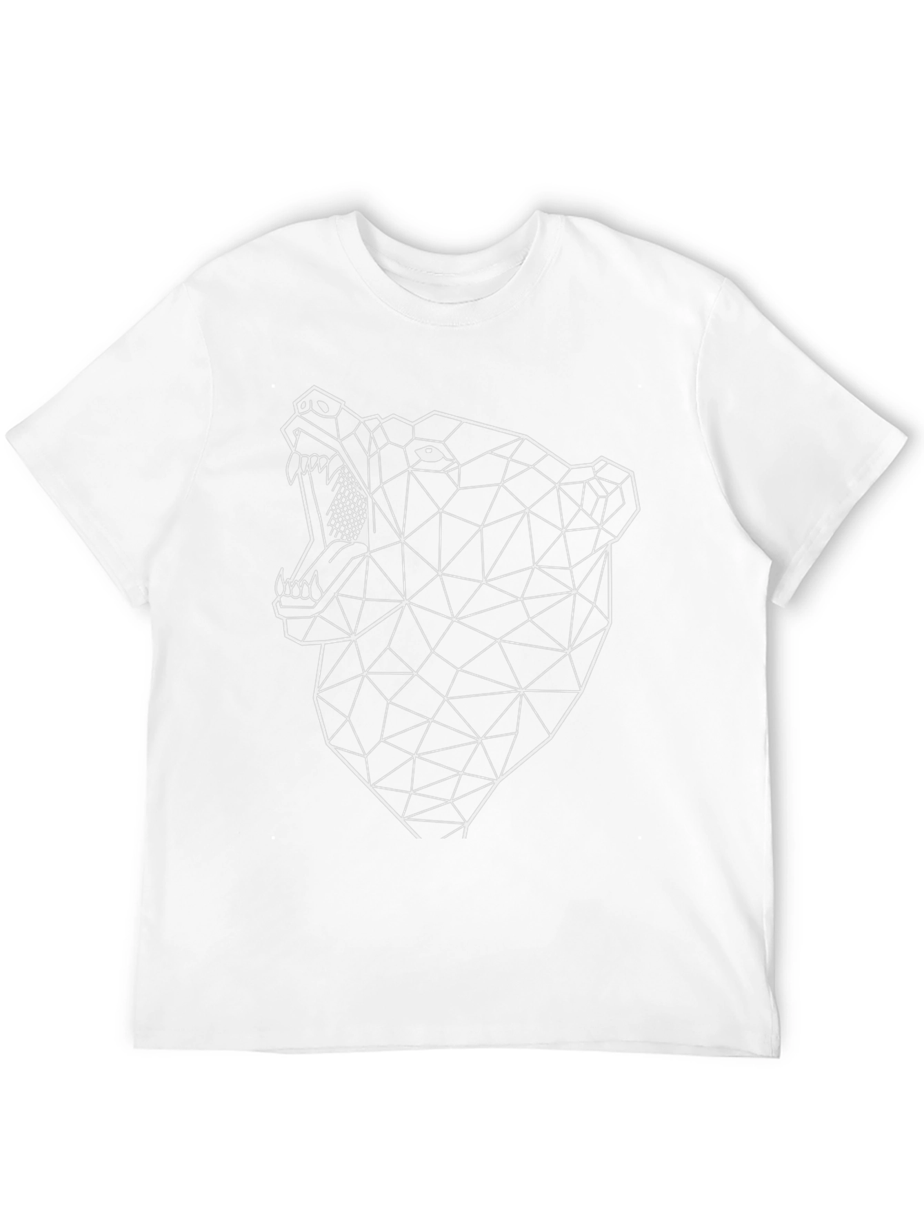 Geometric Bear Graphic Black T-Shirt