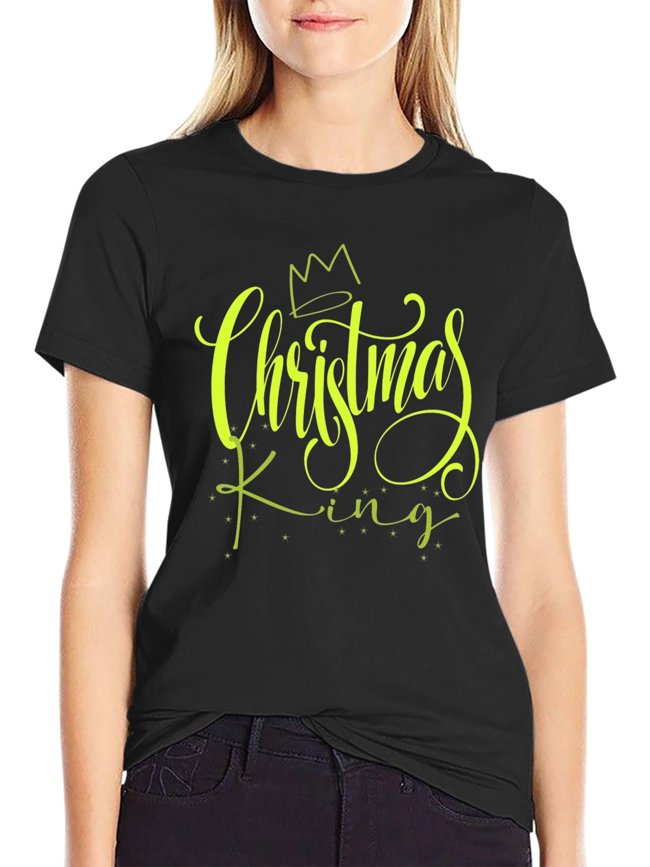 Christmas King Black Graphic Tee