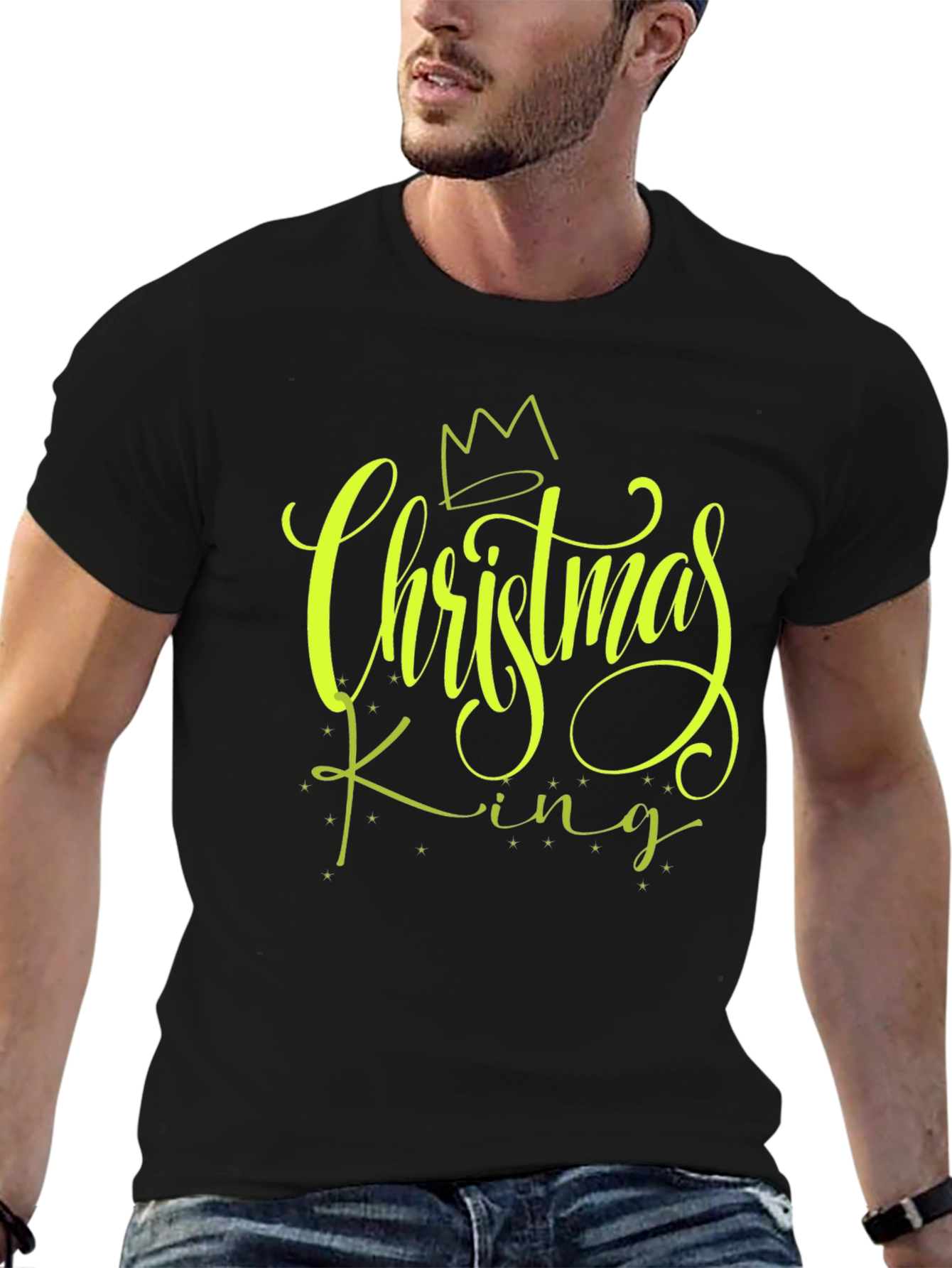 Christmas King Black Graphic Tee