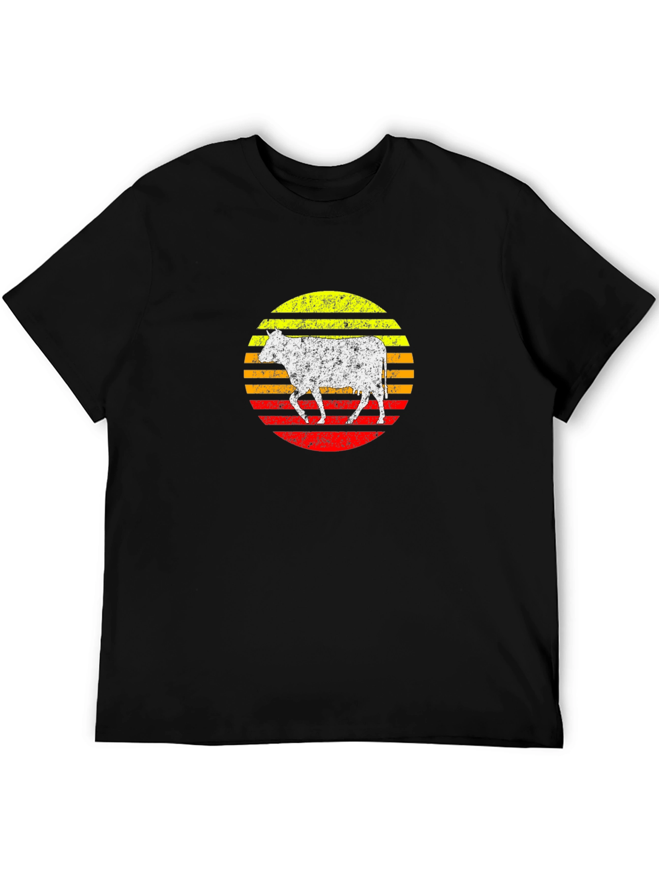 Retro Cow Sunset Graphic Tee
